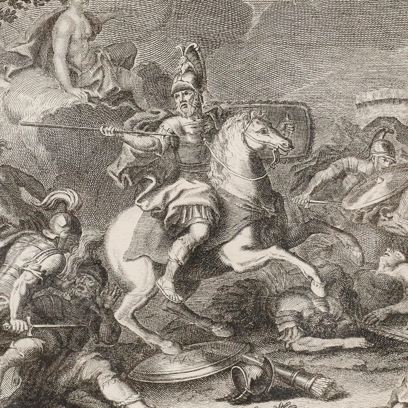 Joseph Limosin (1700 1746) After Jean Cotelle Engraving, Victoire D'enée photo for sale