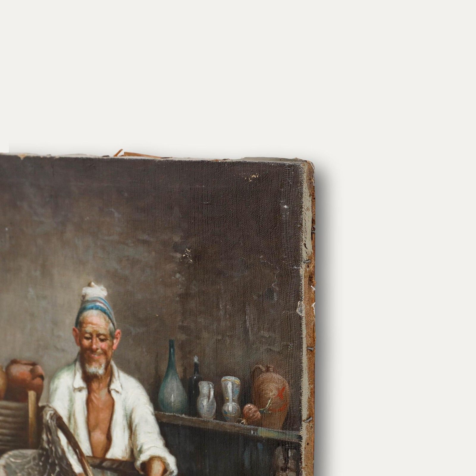 Italian School Early 20th Century Oil The Rabbit Catcher photo vinterior