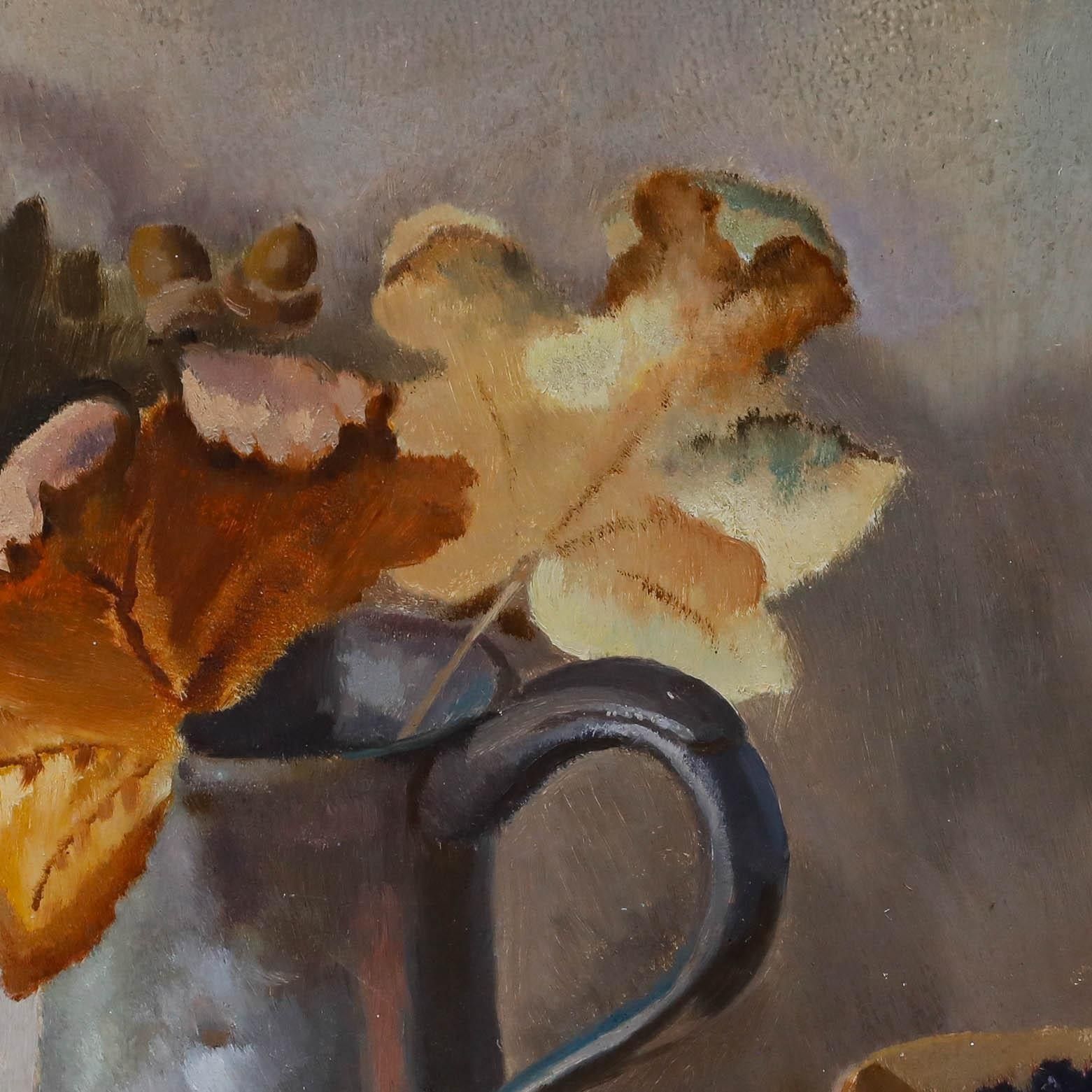 Frederick Dymond (1902 1981)  Framed Oil, Still Life Of A Pewter Tankard & Fruit photo 295.0