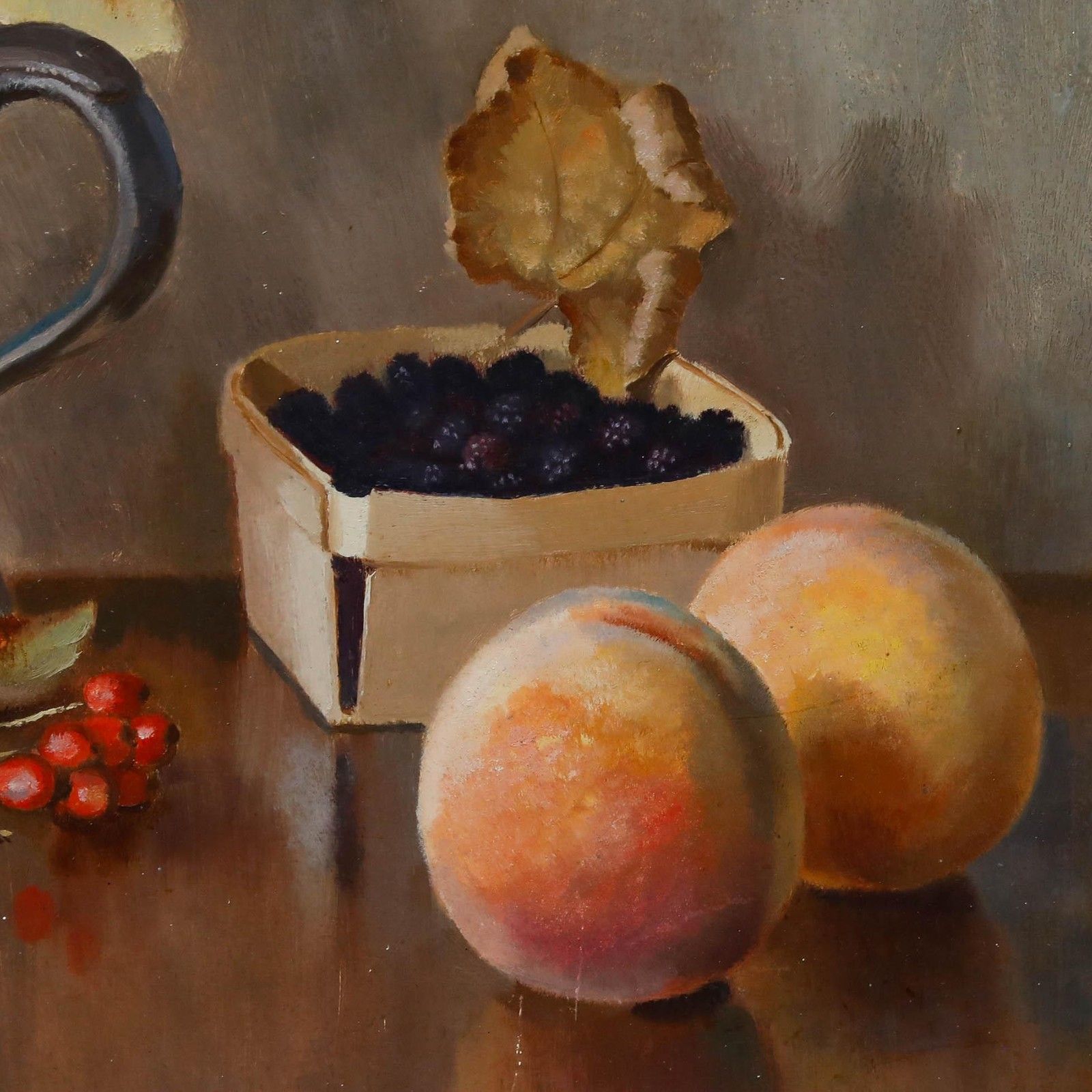 Frederick Dymond (1902 1981)  Framed Oil, Still Life Of A Pewter Tankard & Fruit photo buy