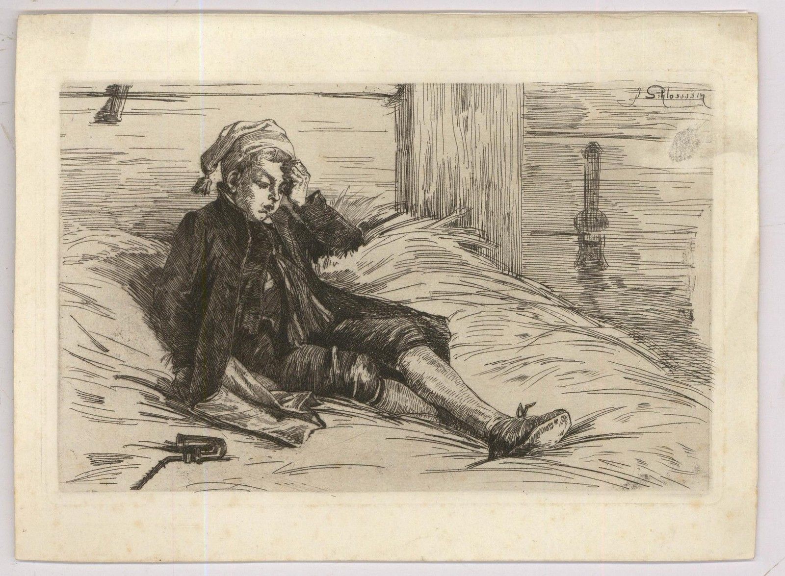 After Carl Schloesser (1832 1914) A Pair Of Etchings, Before & After photo buy