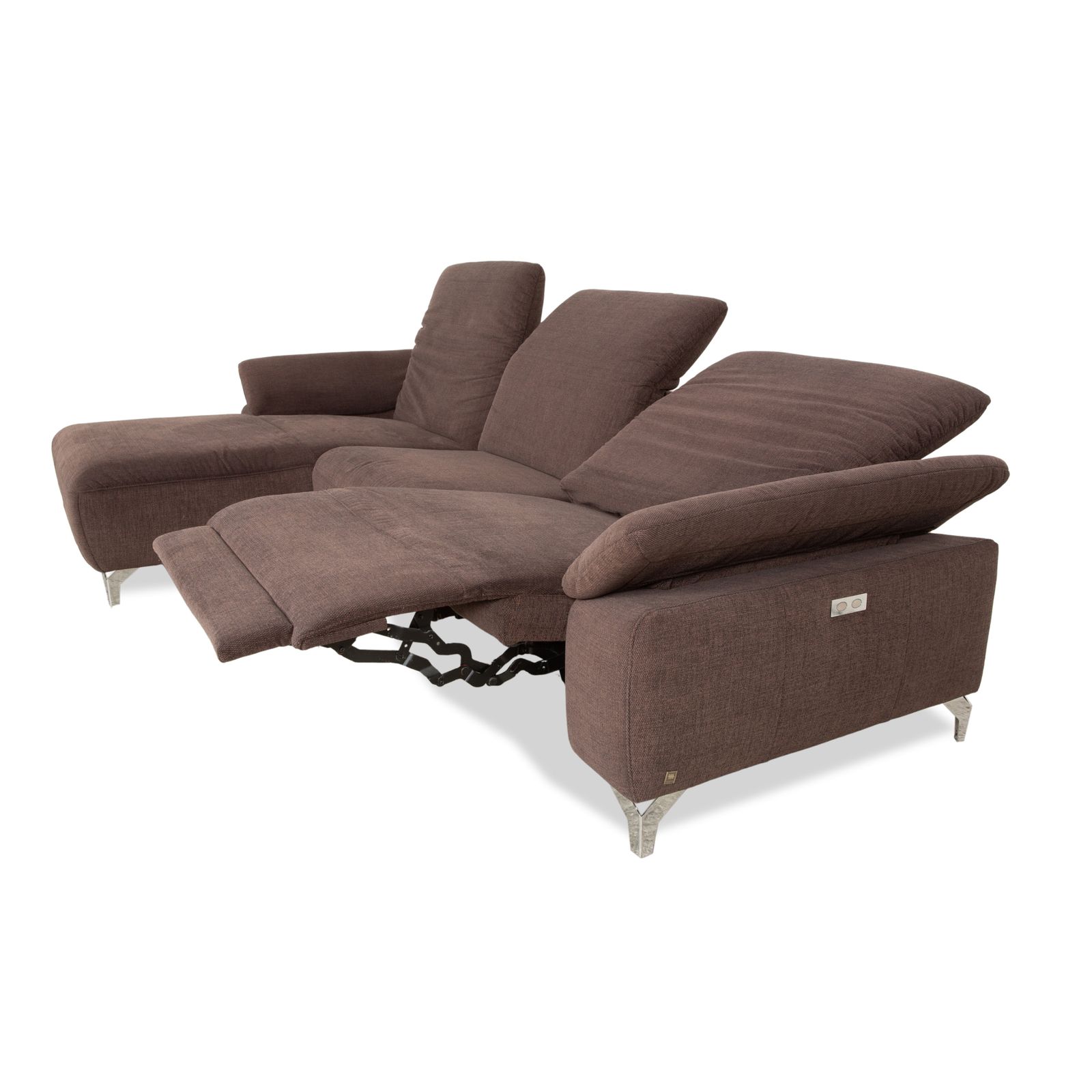 Canapé d'angle Musterring MR 370 en tissu brun, fonction manuelle photo buy