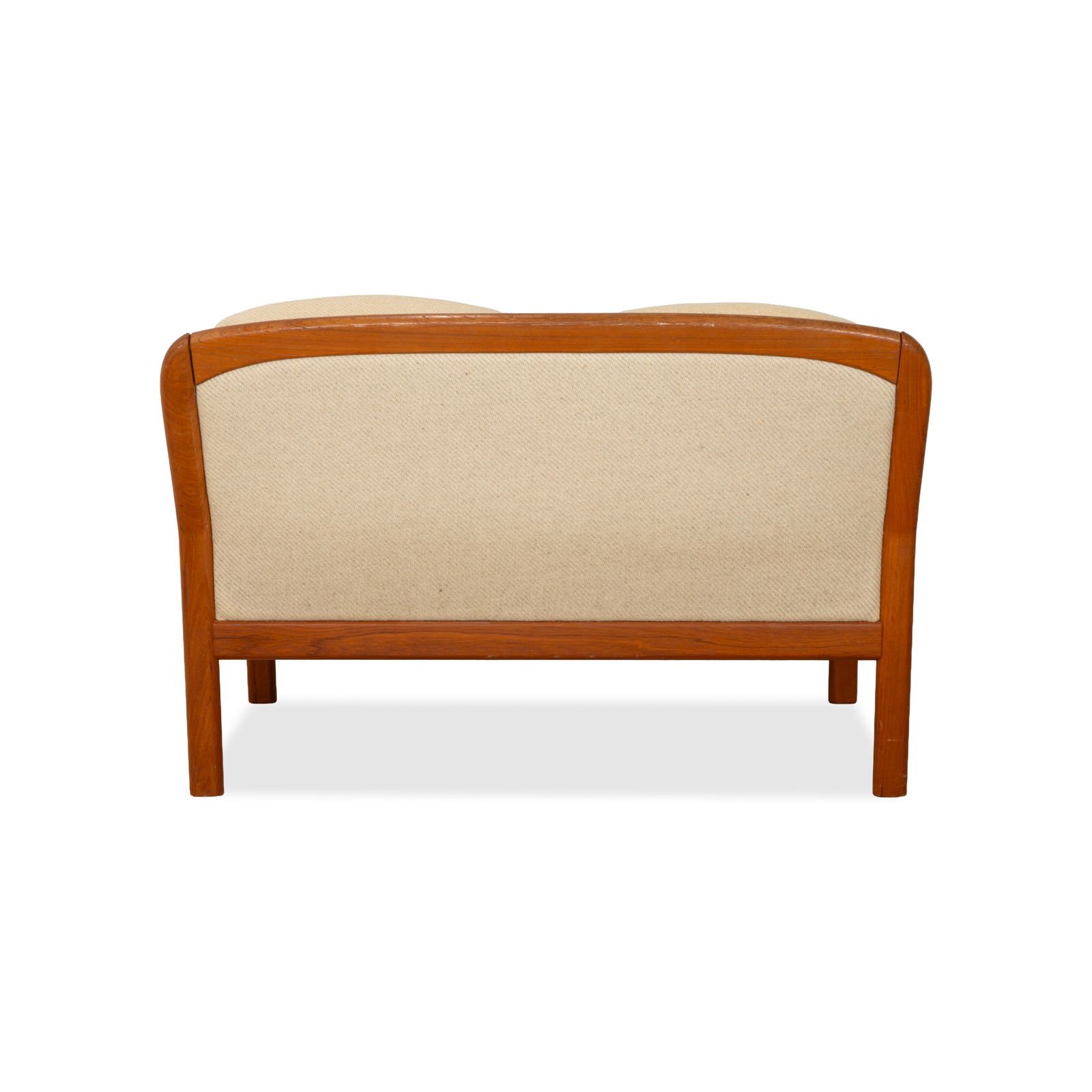 Mobilier Canapé 2 places Dyrlund en bois et tissu, brun beige, mid-century photo