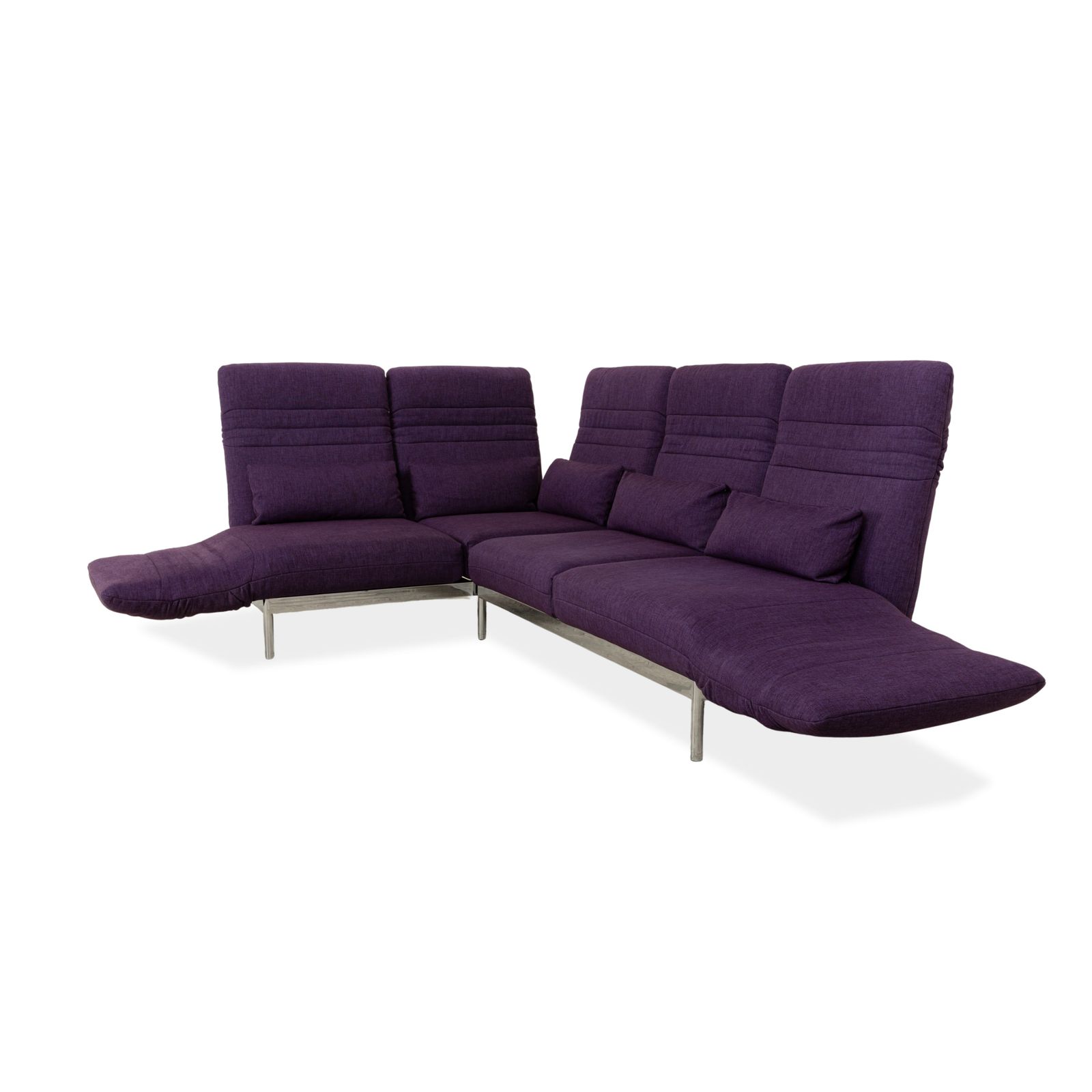 Canapé d'angle Rolf Benz Plura en tissu violet, fonction manuelle photo for sale