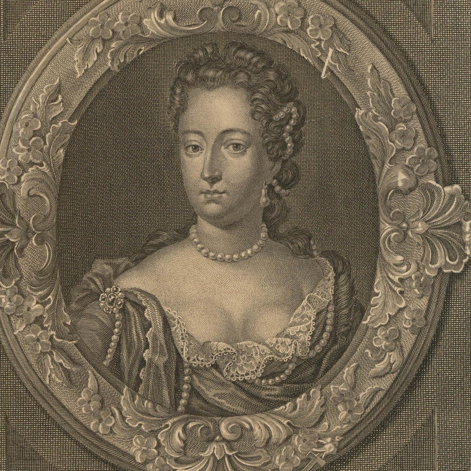 After Adriaen Van Der Werff (1659 1722) 17th Century Engraving, Mary II photo for sale