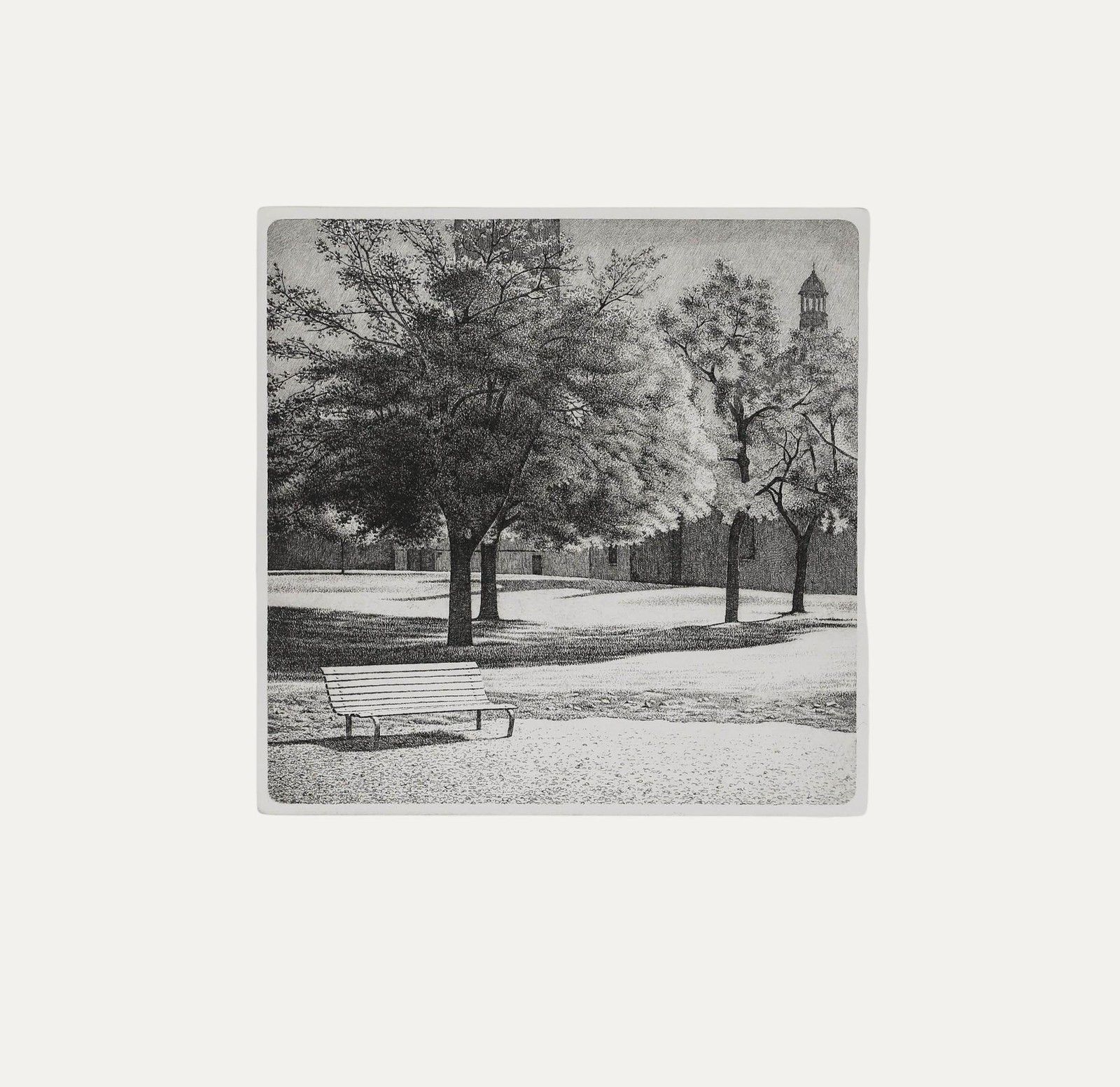 Luigi Volpi (1937 2009) 20th Century Etching, A Stroll In The Park