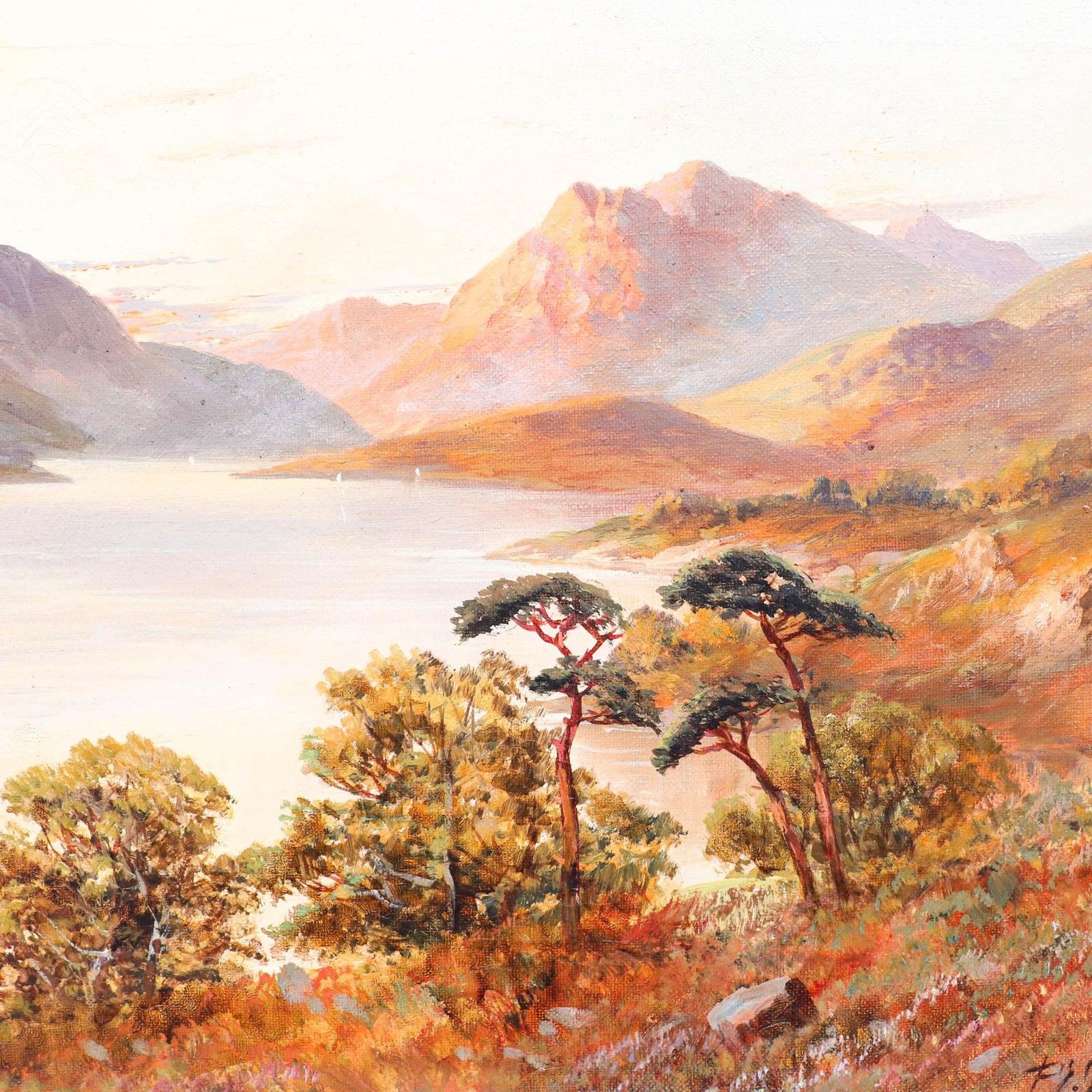 Francis E. Jamieson (1895 1950) C.1890 Oil, Near Arrochar, Loch Lomond photo Art