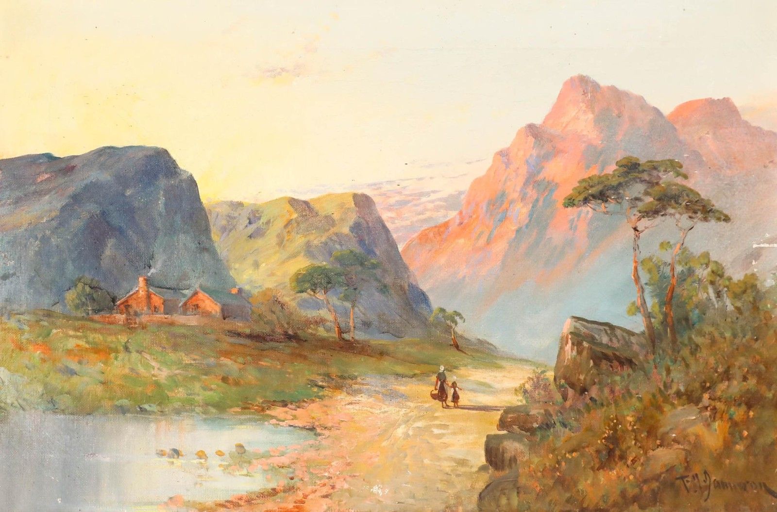 Francis E. Jamieson (1895 1950) Early 20th Century Oil, Highlands At Sunset photo furniture