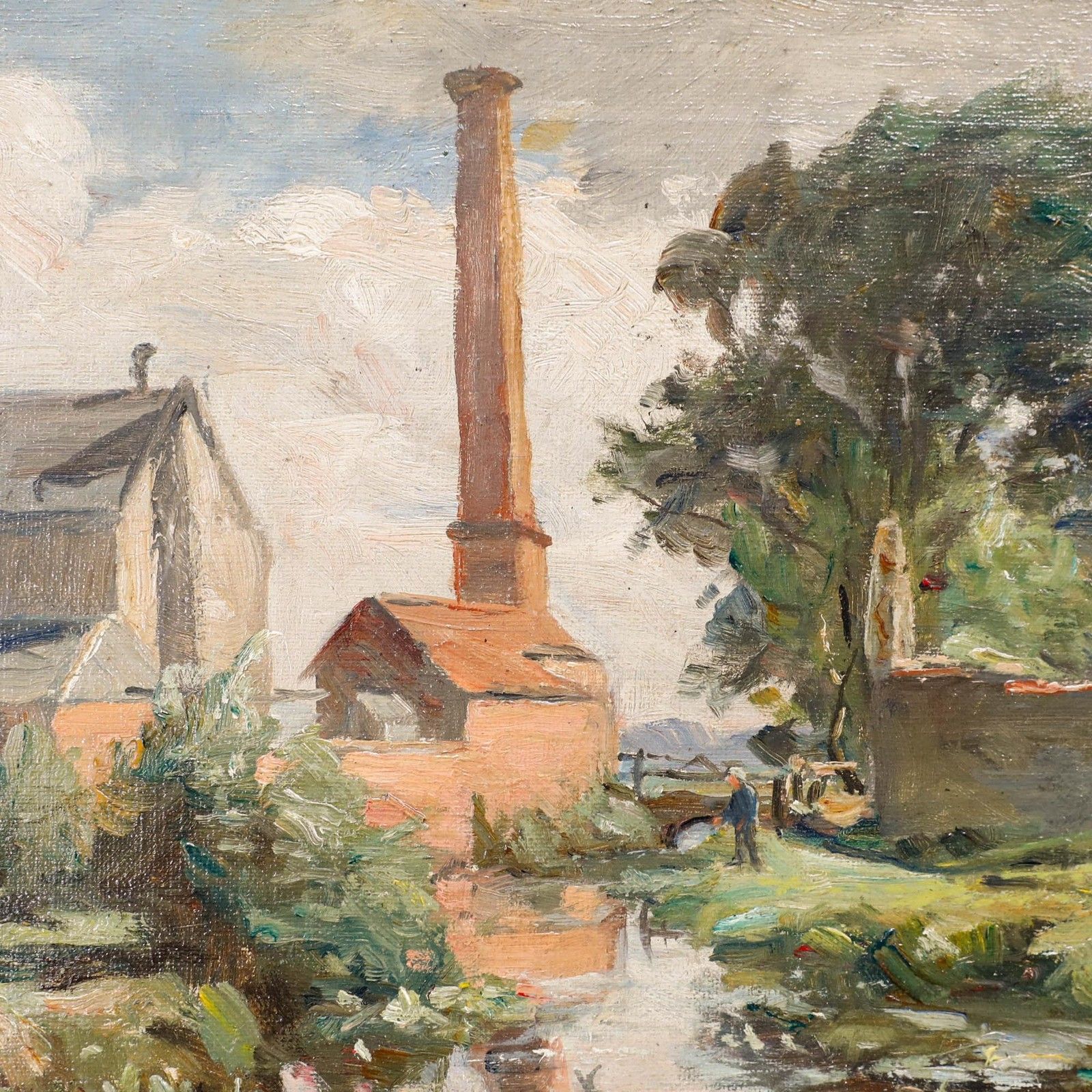 William Greaves (1852 1938) Early 20th Century Oil, The Old Mill photo Art