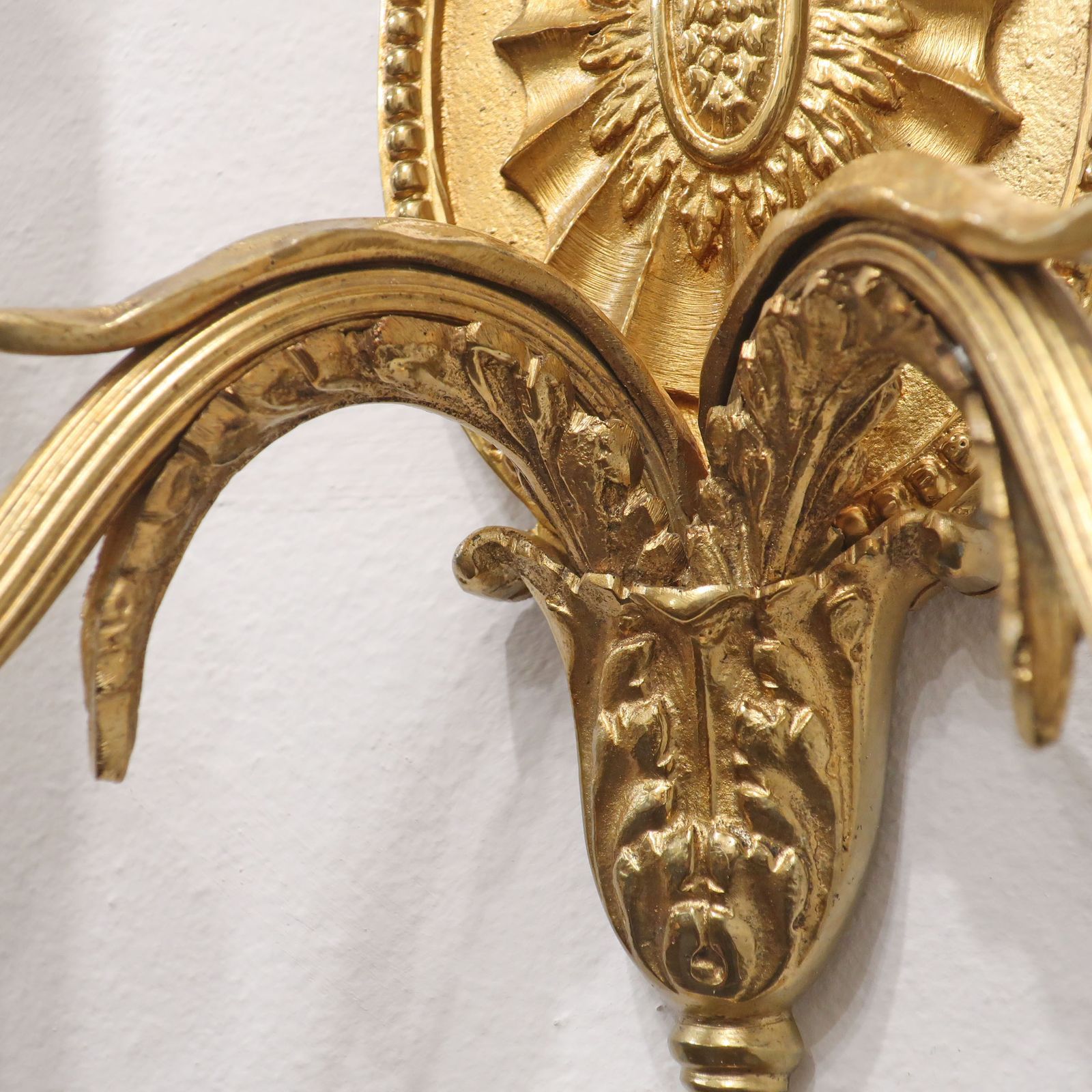Pair Of Adam Style Gilt Bronze Wall Lights photo for sale