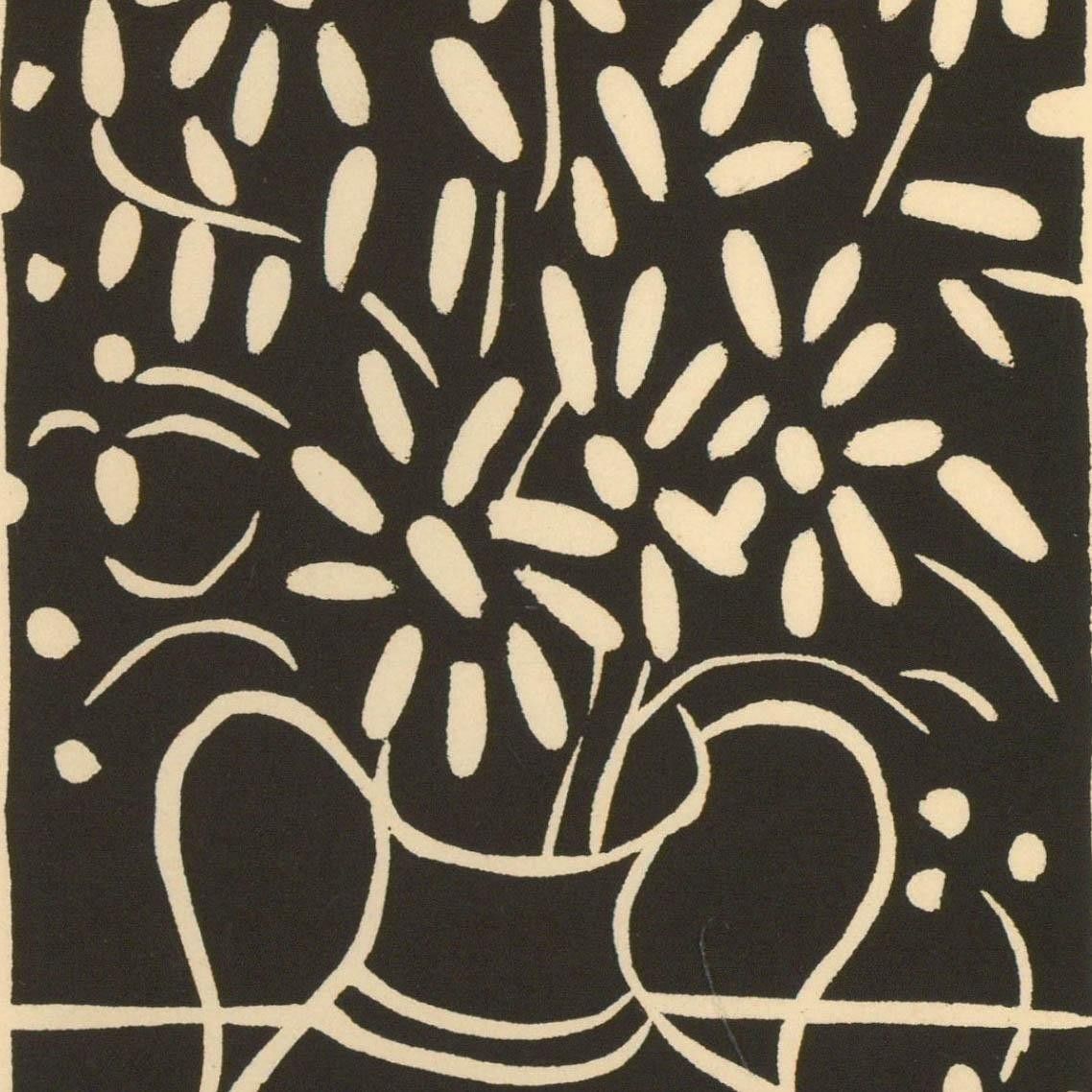 Albert Masri (1927 2020) Mid 20th Century Woodcut, A Poem By Jean Rousselot photo Art