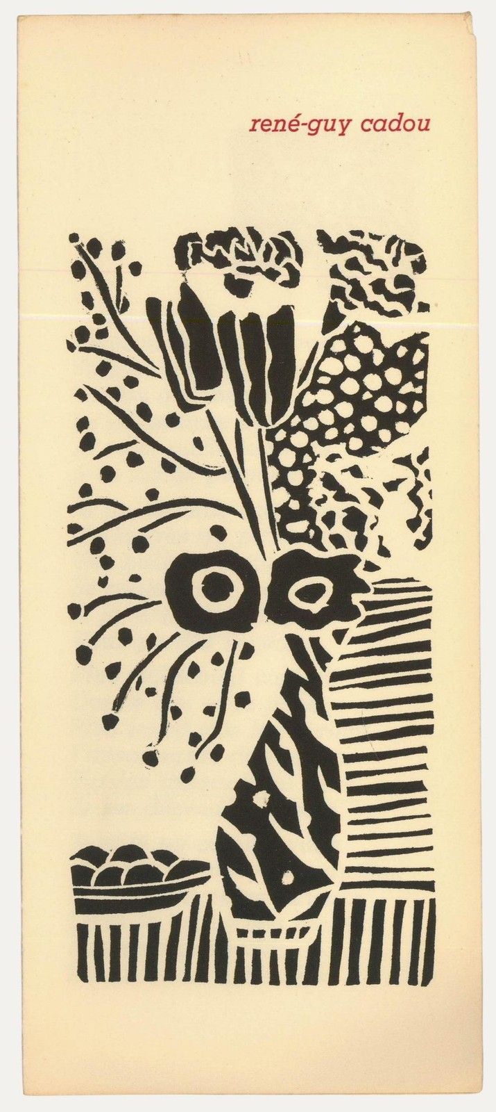 Albert Masri (1927 2020) Mid 20th Century Woodcut, A Poem By René Guy Cadou