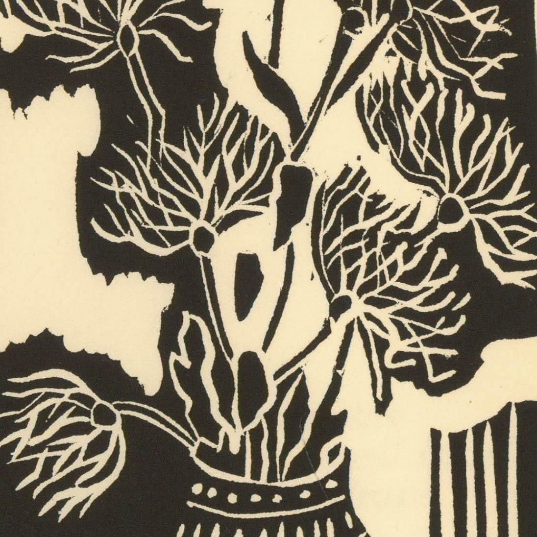 Albert Masri (1927 2020) Mid 20th Century Woodcut, A Poem By Vera Feyder photo Art