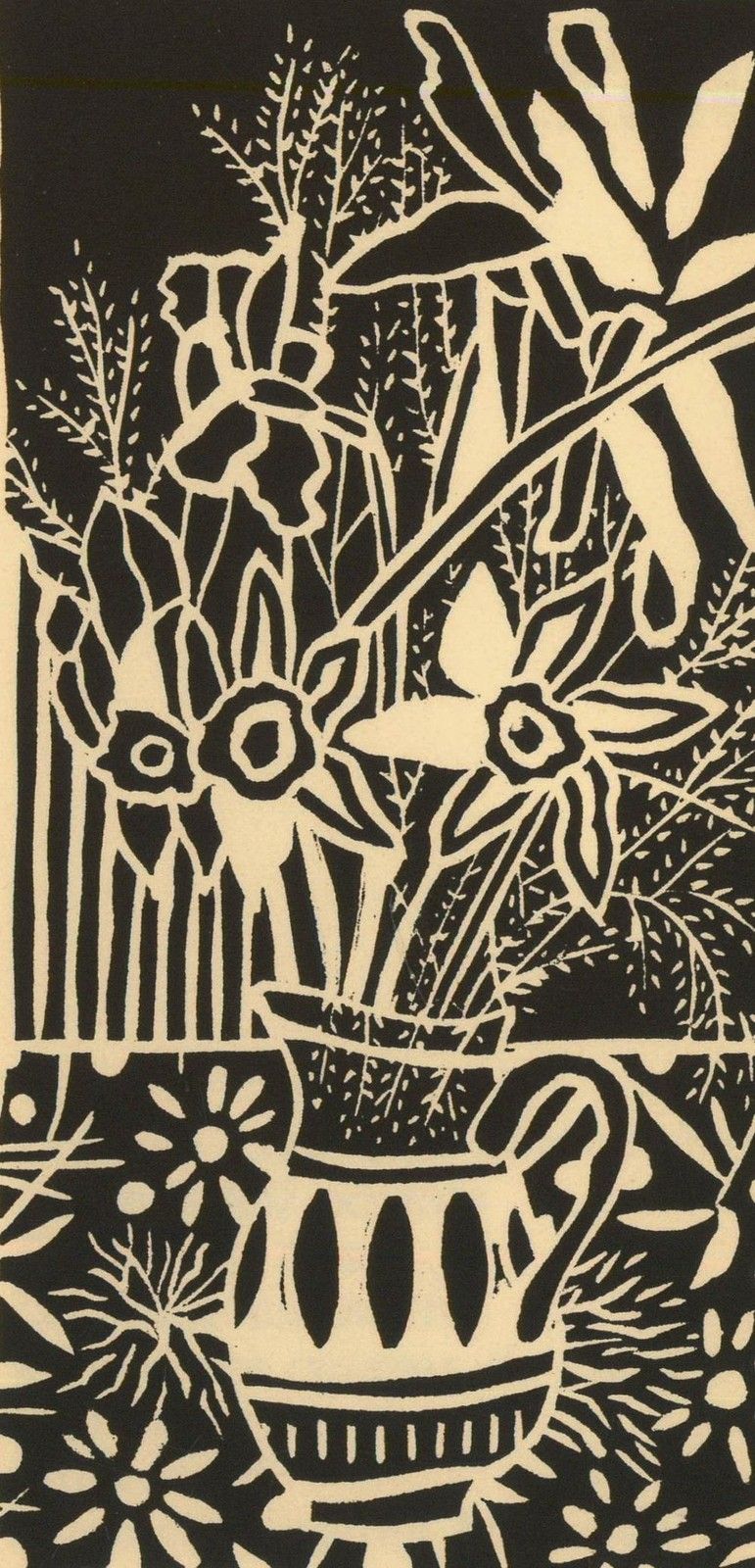 Albert Masri (1927 2020) Mid 20th Century Woodcut, A Poem By Claude De Burine photo furniture