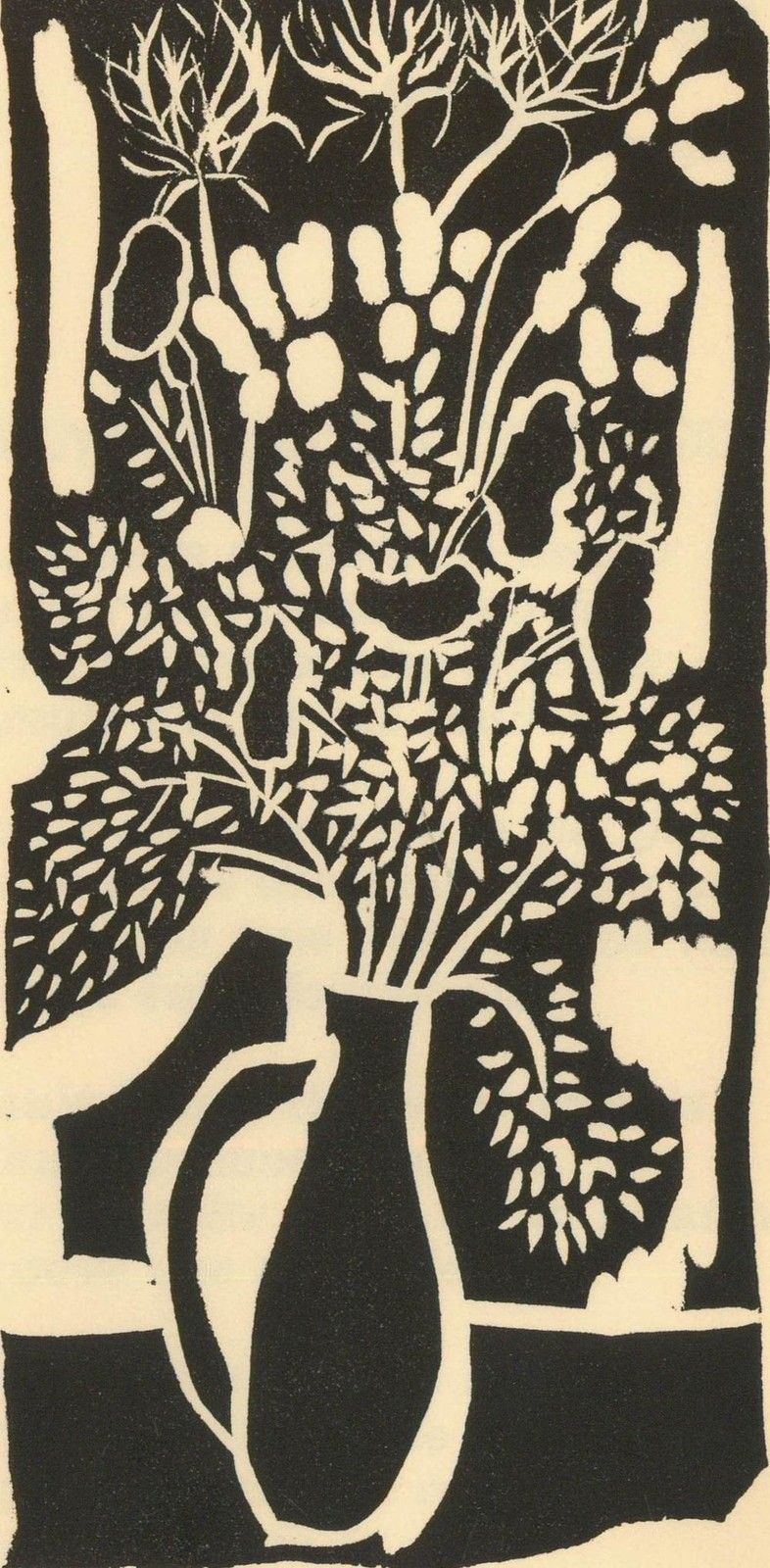 Albert Masri (1927 2020) Mid 20th Century Woodcut, A Poem By Jacques Doyen photo furniture