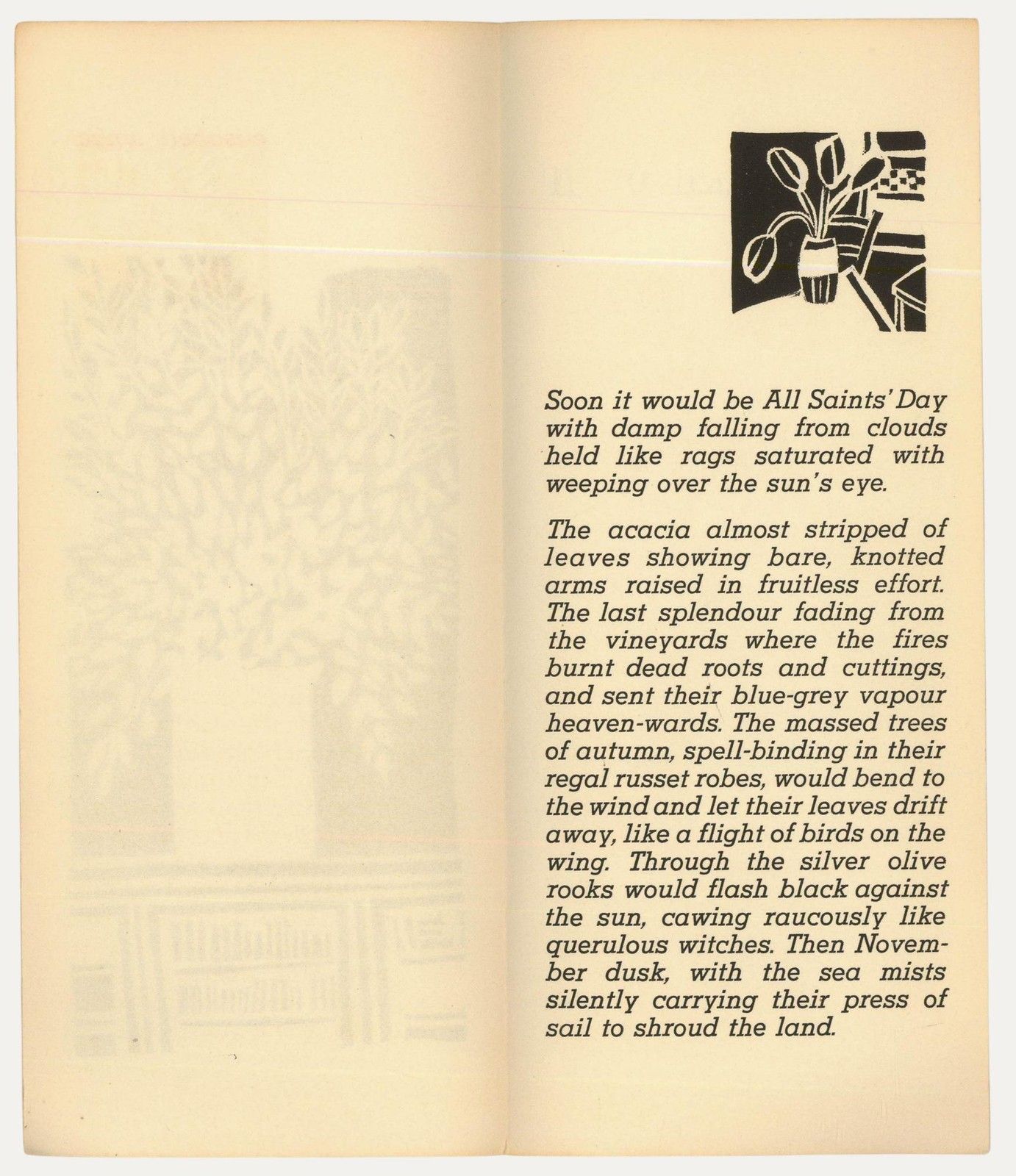 Albert Masri (1927 2020) Mid 20th Century Woodcut, A Poem By Elisabeth Singer photo for sale