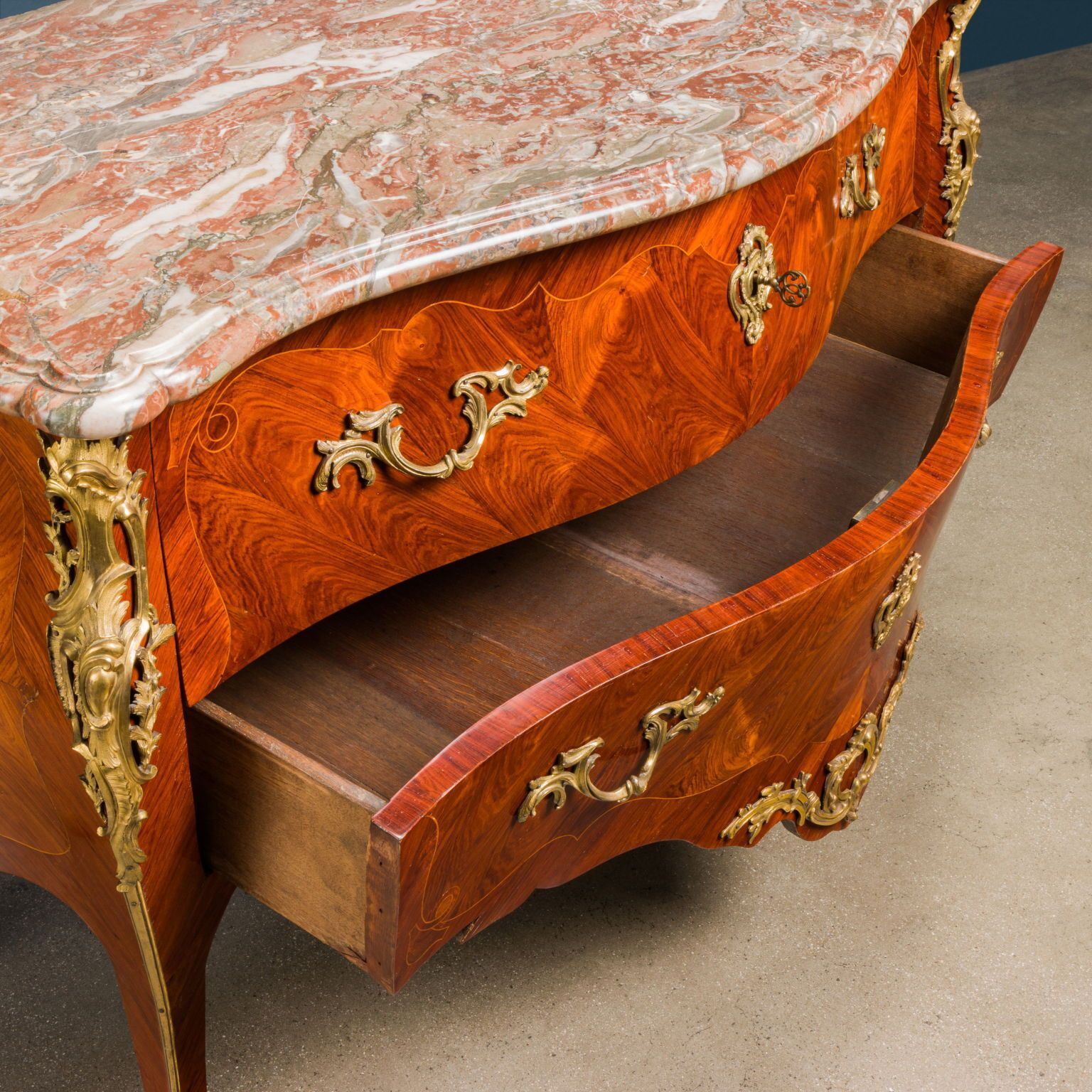 Antique Chest Of Drawers Louis XV Bois De Rose Veneer XVIII Century photo for sale