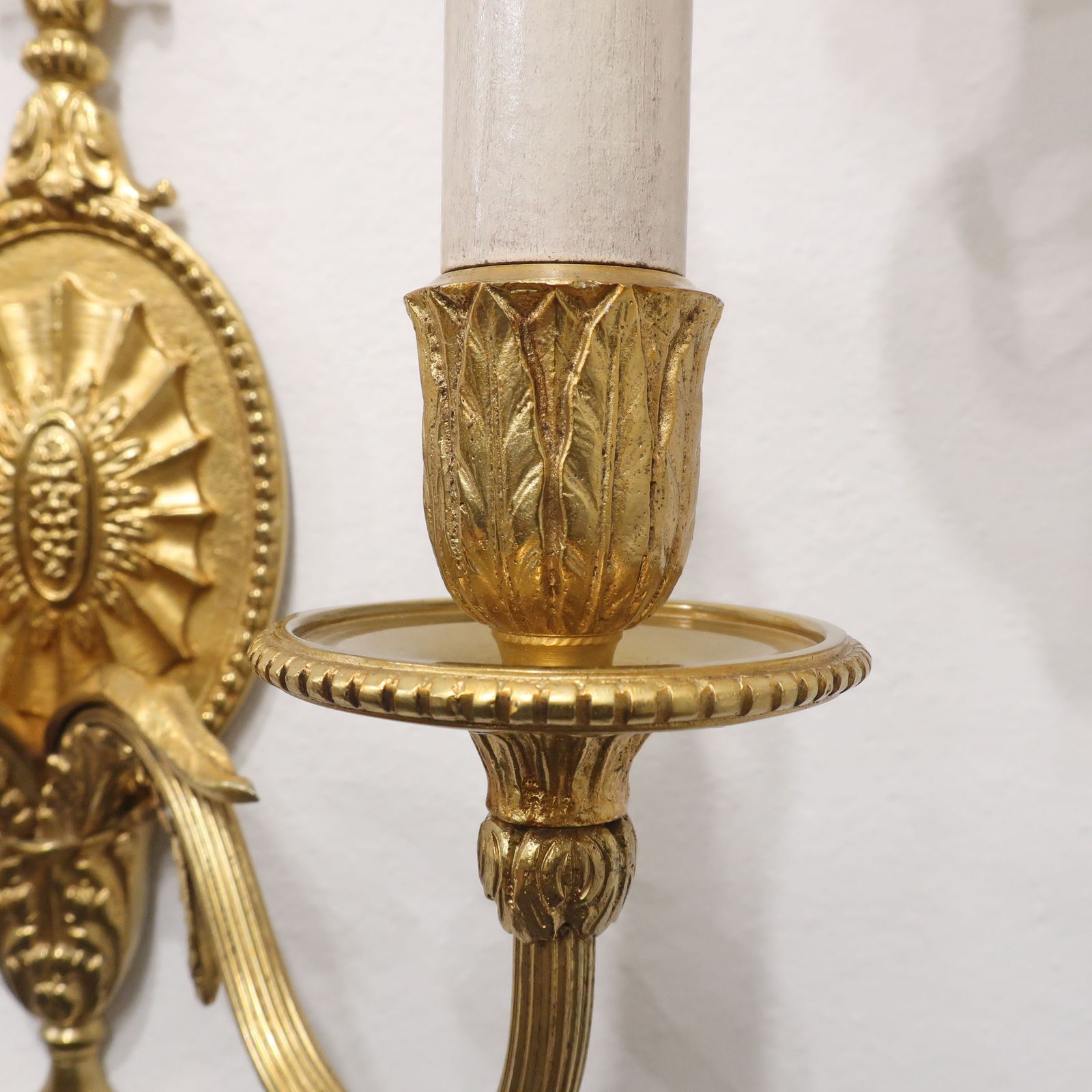 Lighting Pair Of Adam Style Gilt Bronze Wall Lights photo