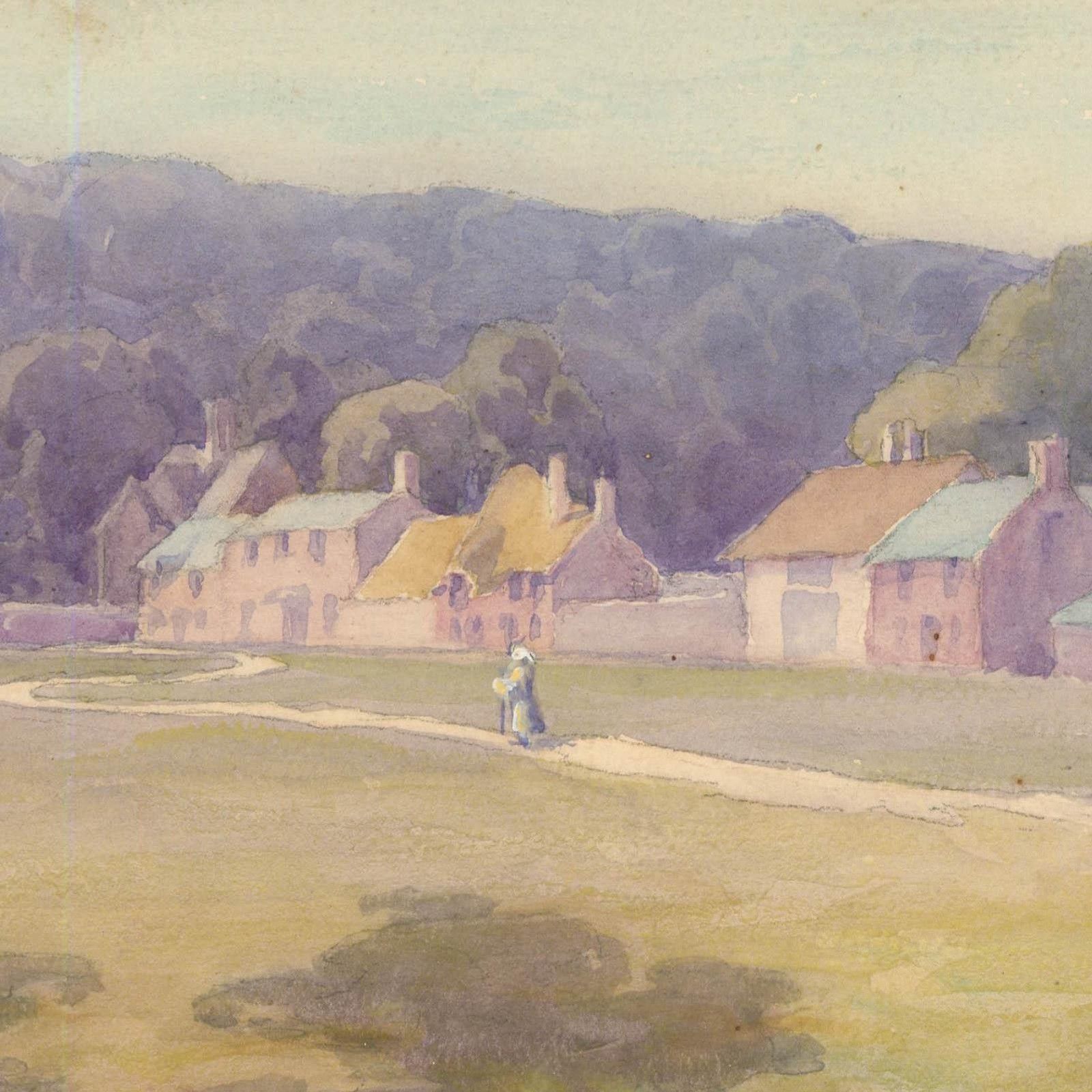 Mary Georgina Barton Swa (1861 1949) Watercolour, Country Cottages photo for sale
