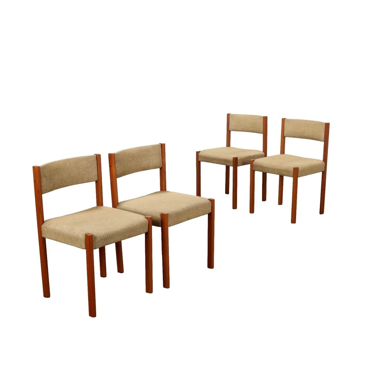 Vintage Dining Room Chairs Teak Fabric Denmark 1960s