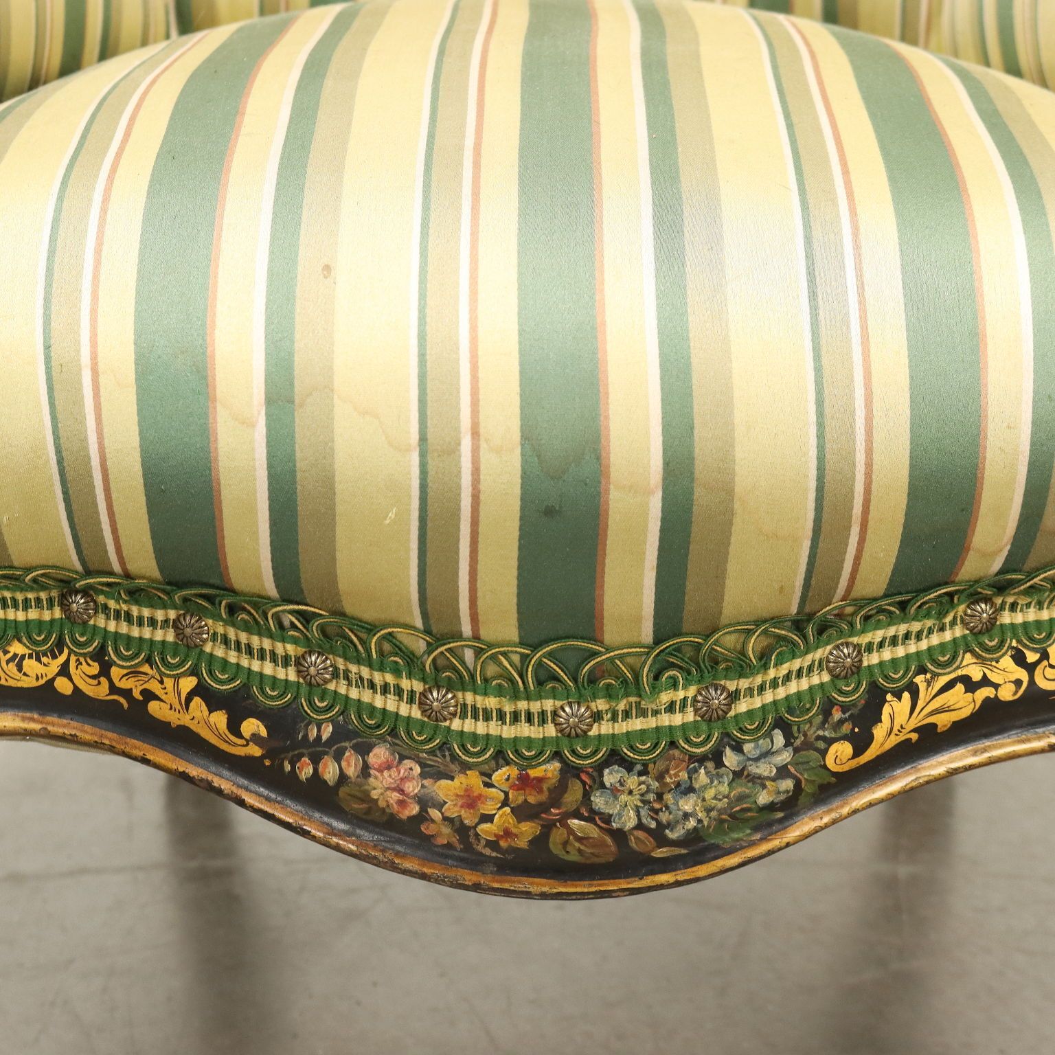 Antique Armchair Lacquered Wood Padding Italy Late XIX Century photo vinterior