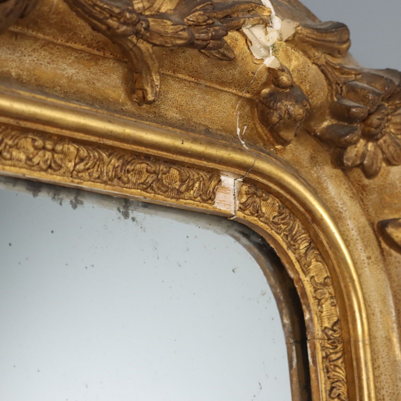 Antique Mirror Gilded Carved Wood France XIX Century photo 1850.0