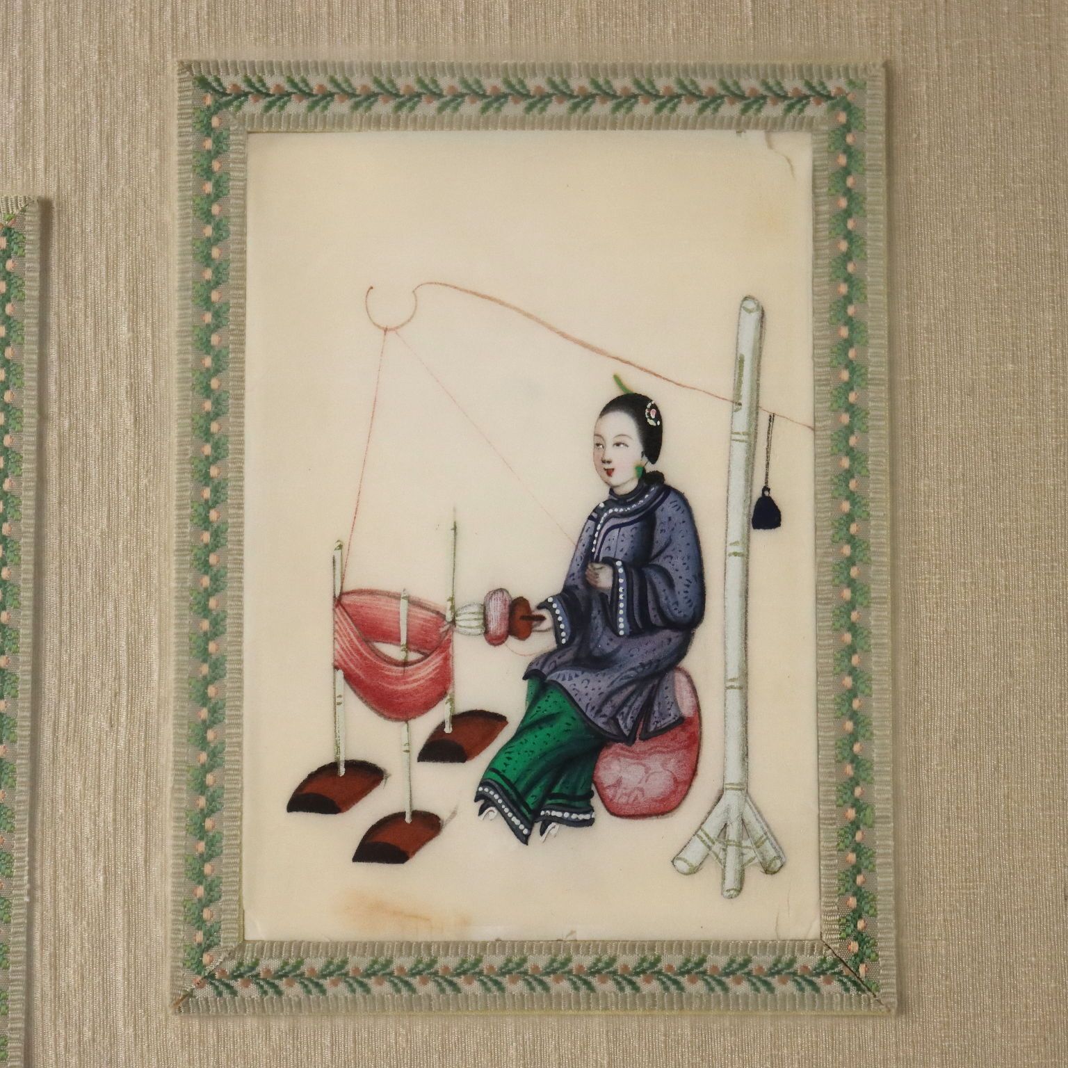 Antique Chinese Figures Tempera On Pith Paper Qing Era China photo buy