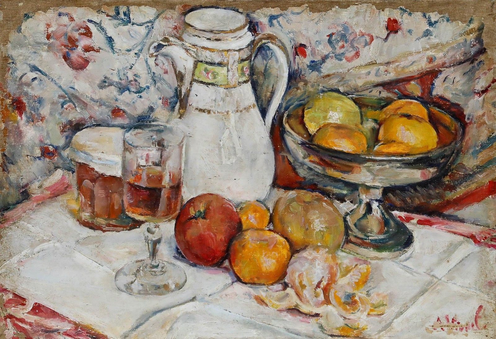 Andre Leon Vivrel (1886 1976) Mid 20th Century Oil, An Abundant Table photo furniture