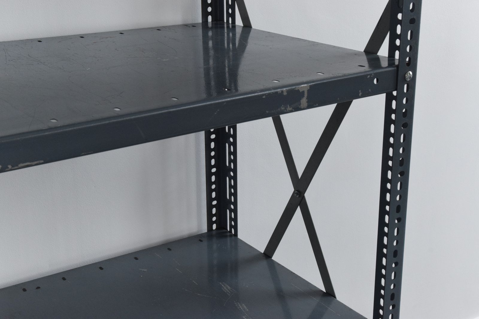 Grey Blue Dexion Industrial Adjustable Metal Shelving photo for sale