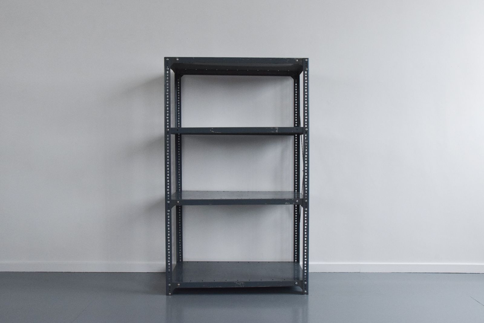 Grey Blue Dexion Industrial Adjustable Metal Shelving photo vinterior