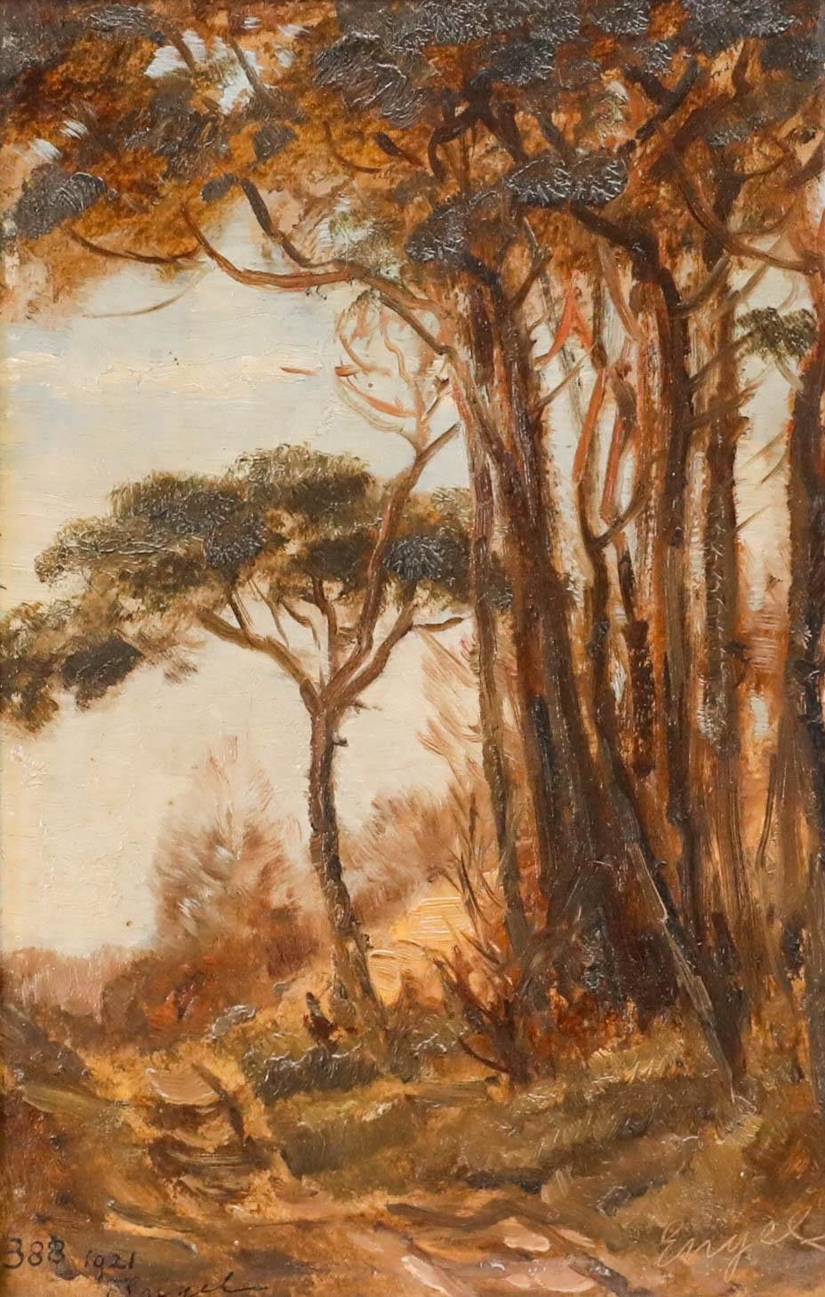 Frederik Engel (1872 1958) Framed 1921 Oil, Amongst The Trees photo furniture