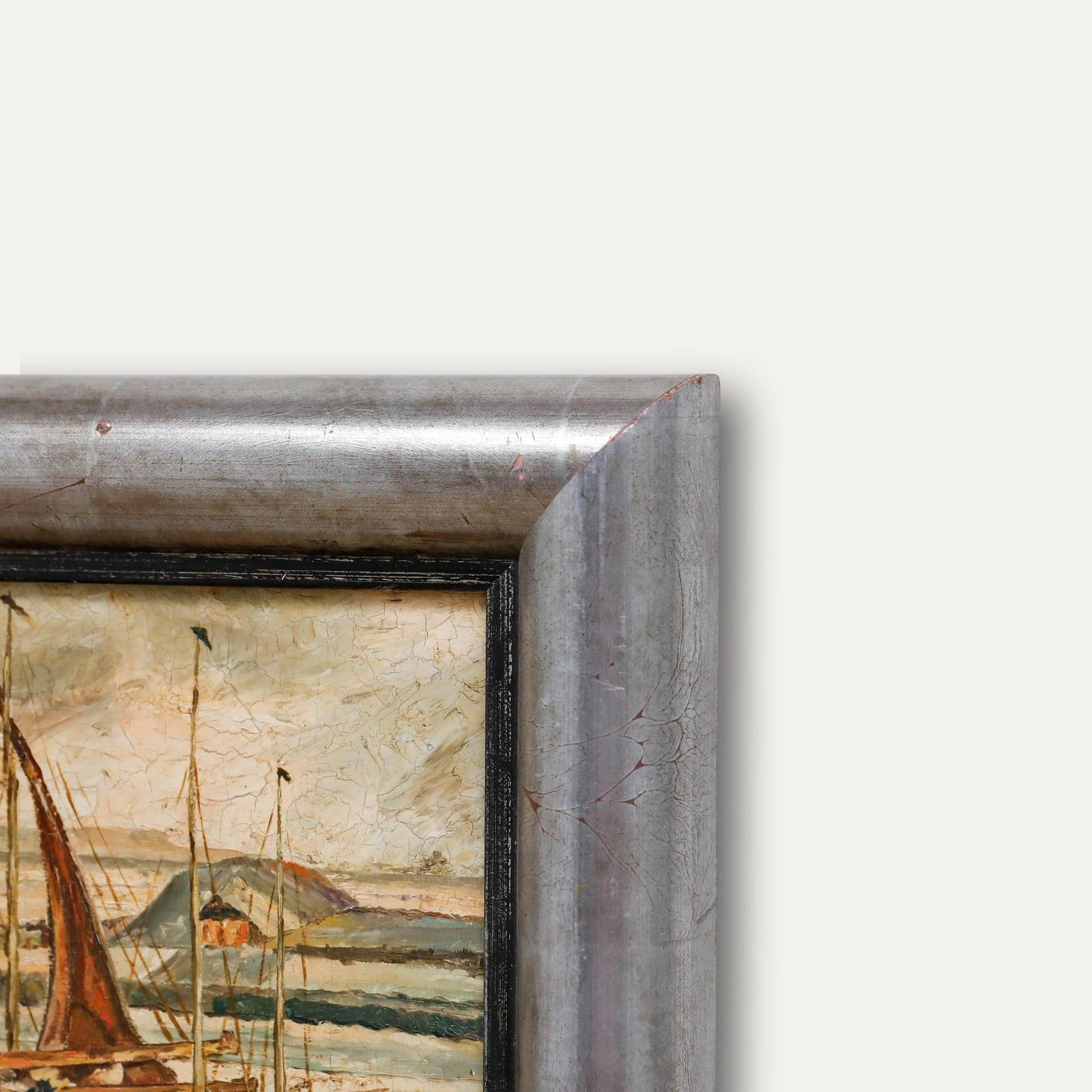 Attrib. Leonard Richmond (1889 1965) Oil, Moored Boats In A Coastal Inlet photo 325.0
