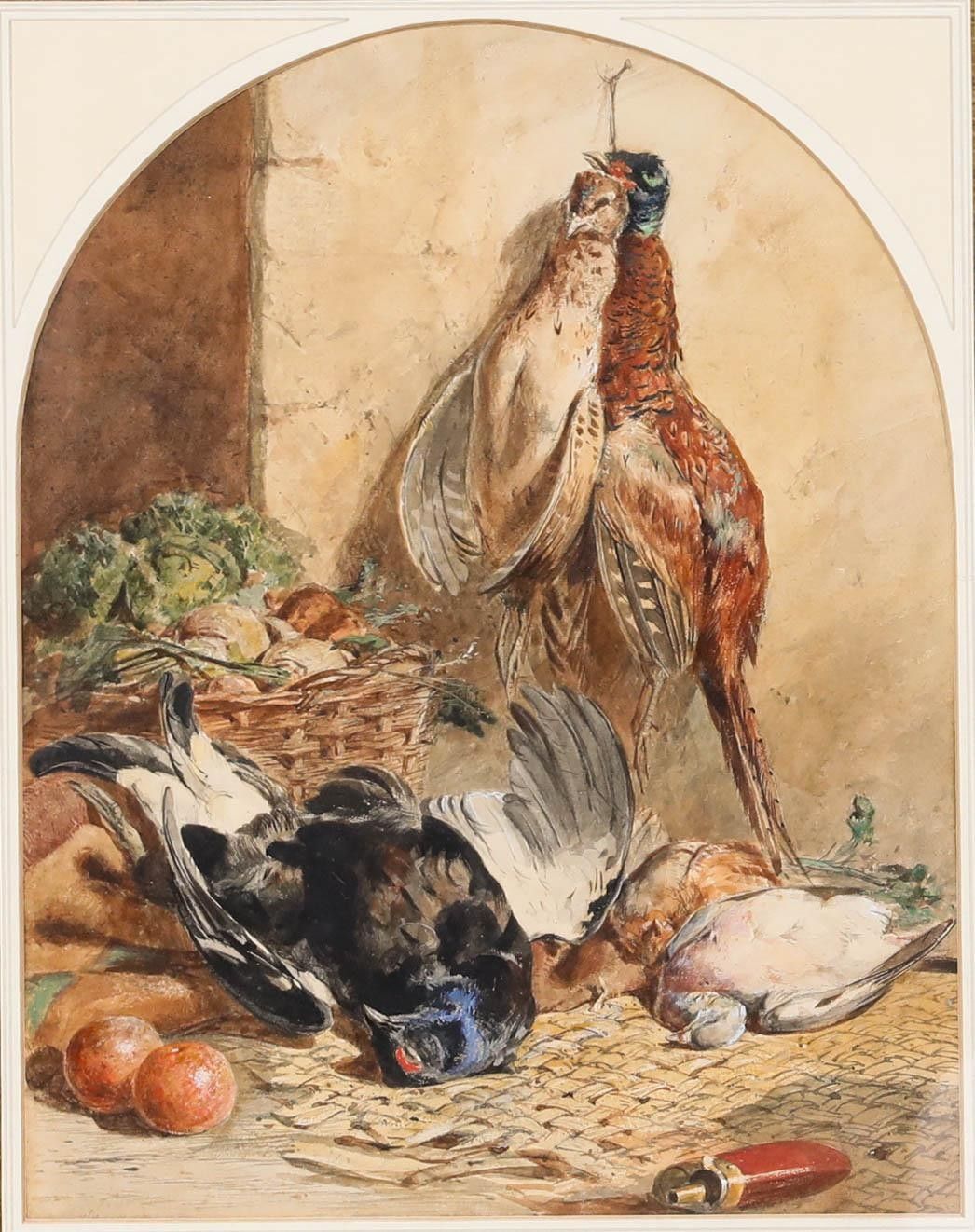 James Hardy II (1832–1889) 19th Century Watercolour, Still Life Of Dead Game photo furniture