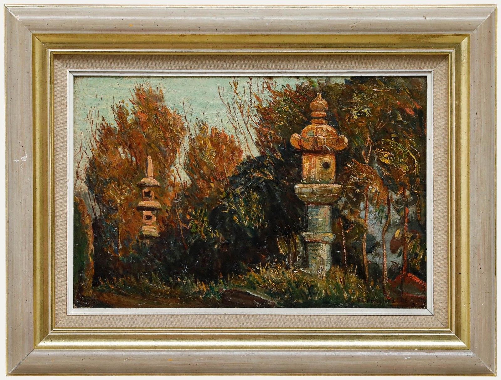 Frank Ernest Beresford (1881 1967) 1908 Oil, A Japanese Garden