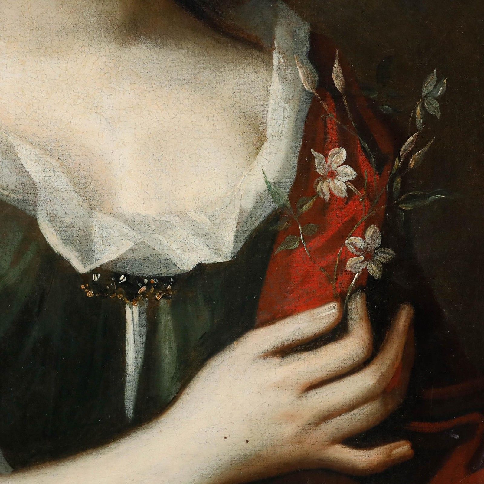Circle Of Michael Dahl (1659 1743)  Early 18th Century Oil, Lady With Jasmine photo 1450.0