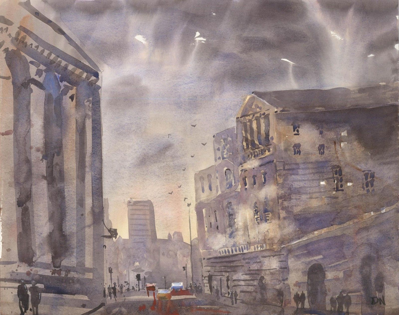 Daniel Nichols Contemporary Watercolour, Throgmorton Street, London photo furniture