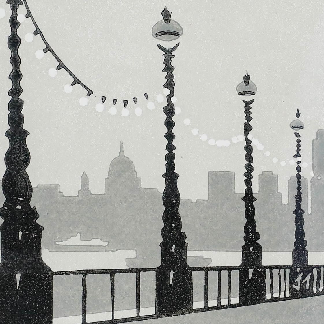 John Trentham 1986 Linoprint, St Paul's photo 195.0