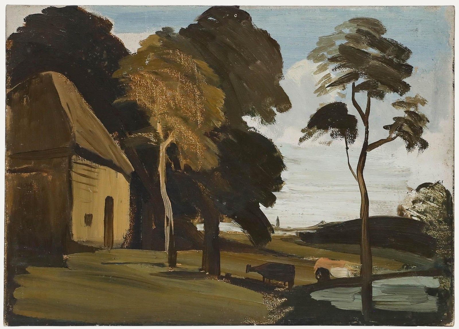 Attrib. Philip Hugh Padwick Roi Rba (1876 1958) Oil, Under The Shade Of A Tree