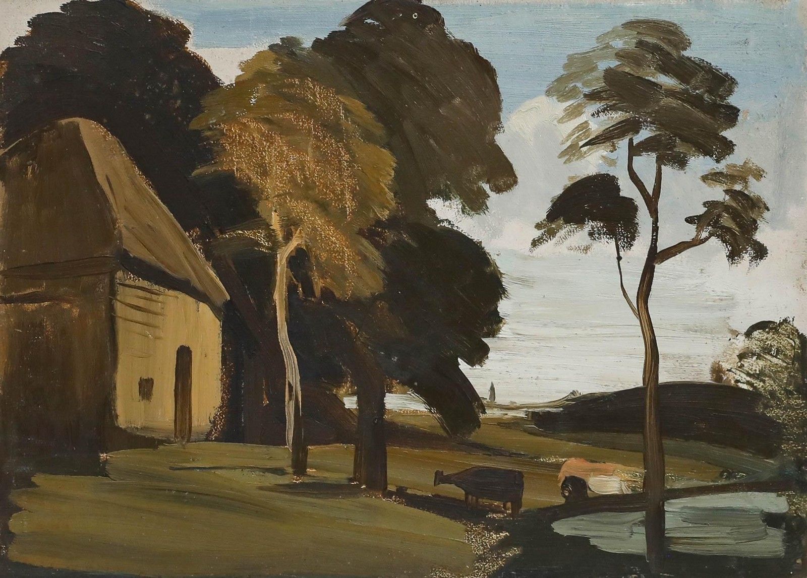 Attrib. Philip Hugh Padwick Roi Rba (1876 1958) Oil, Under The Shade Of A Tree photo furniture