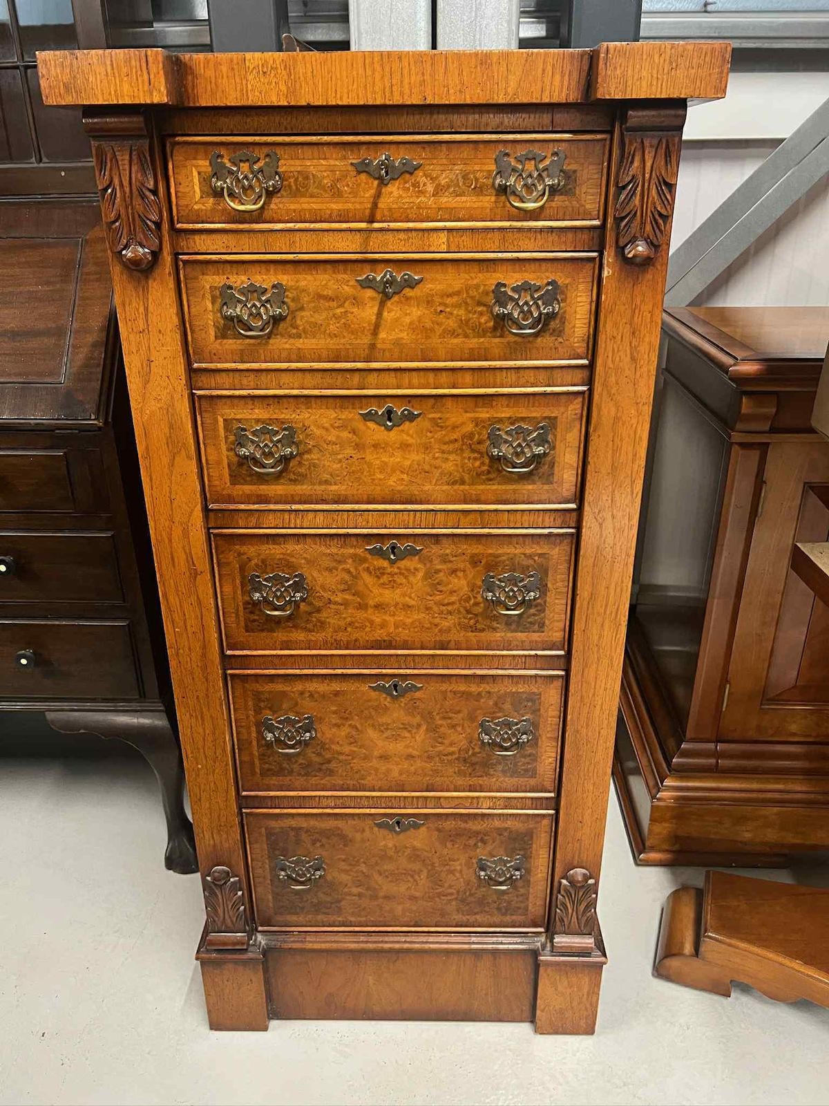 Walnut Wellington Style Secretaire Desk photo furniture