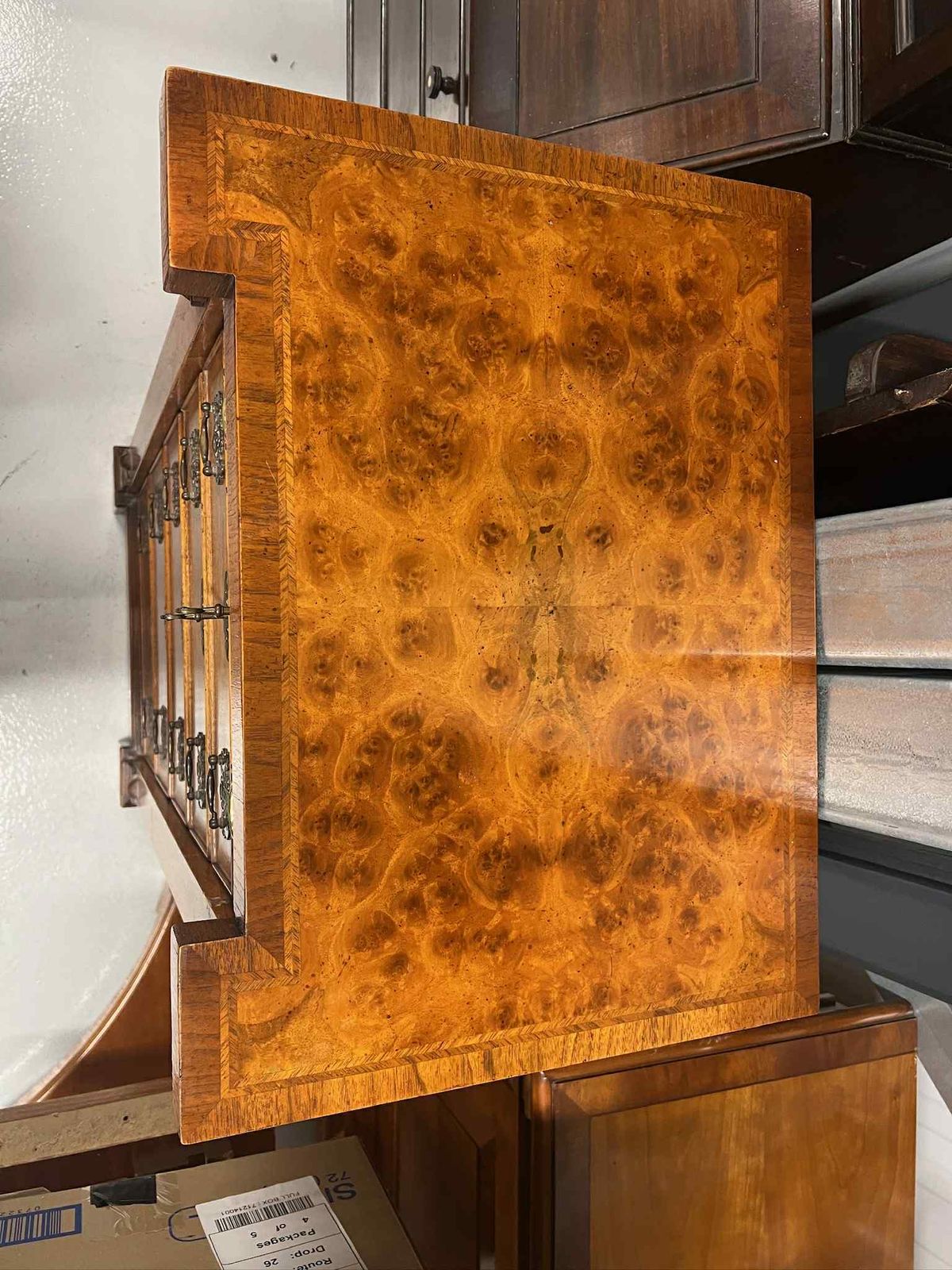 photo furniture Walnut Wellington Style Secretaire Desk