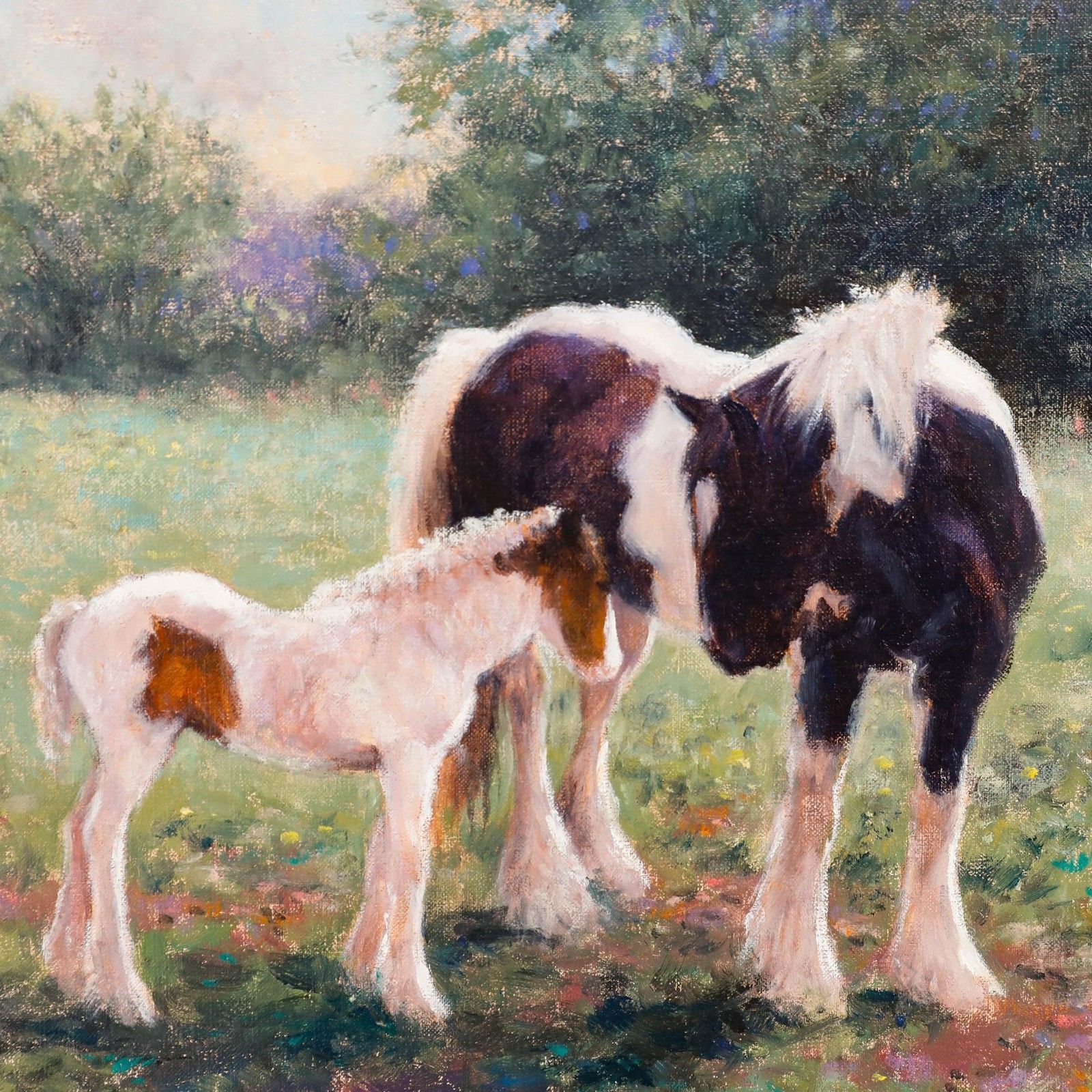 Leslie Stones Contemporary Oil, Mother And Daughter photo Art