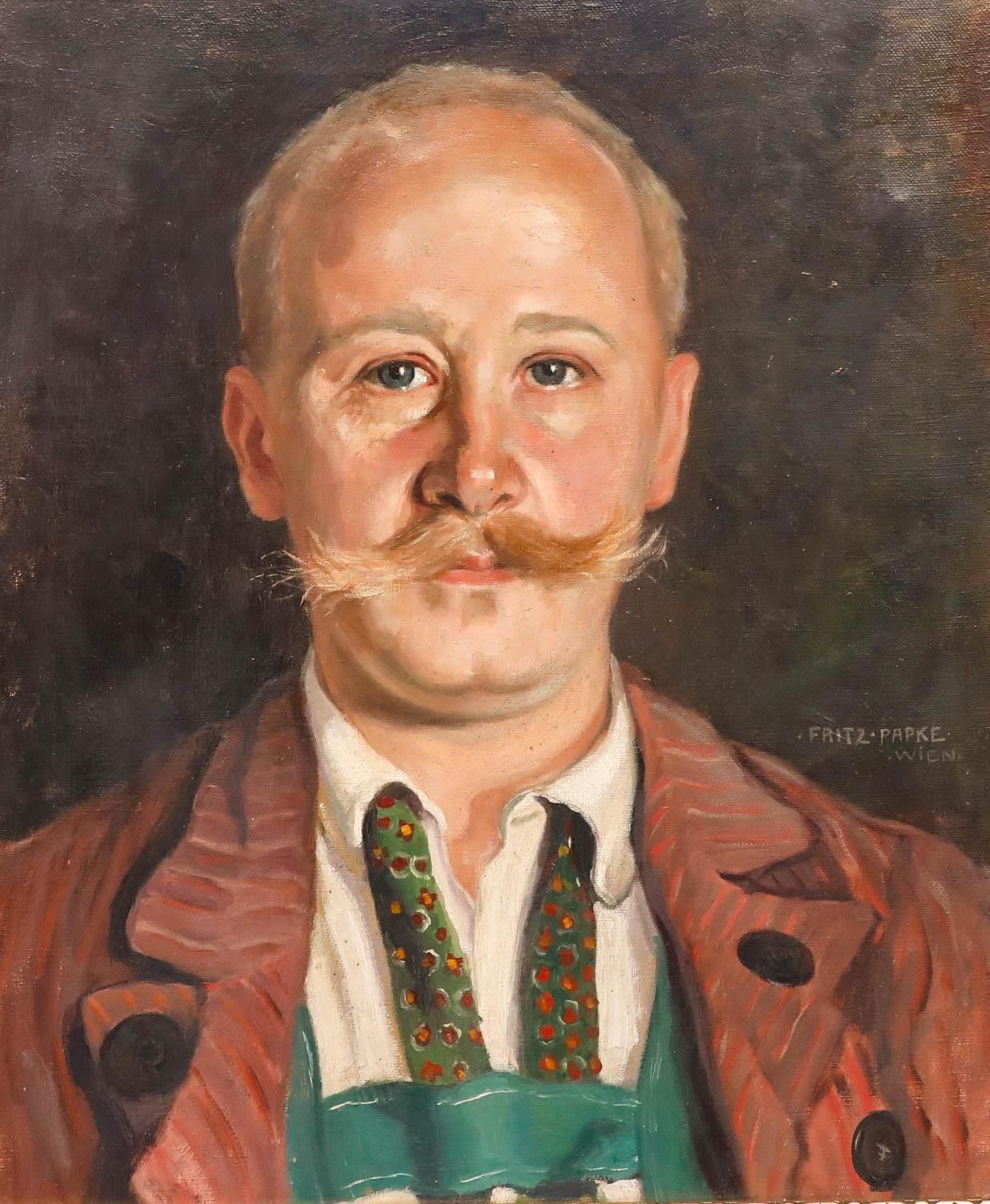 Fritze Papke  Early 20th Century Oil, Man In Lederhosen photo furniture