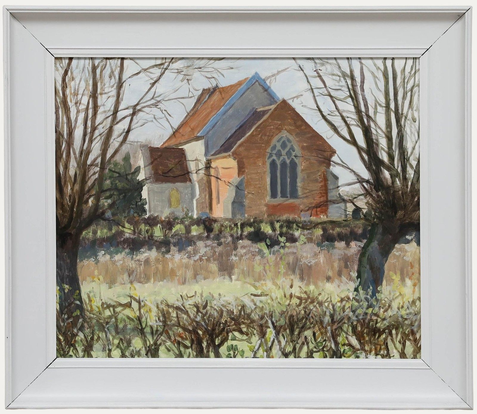 Pauline Plummer (B.1933) Framed Oil, St Andrews Church, Redlingfield