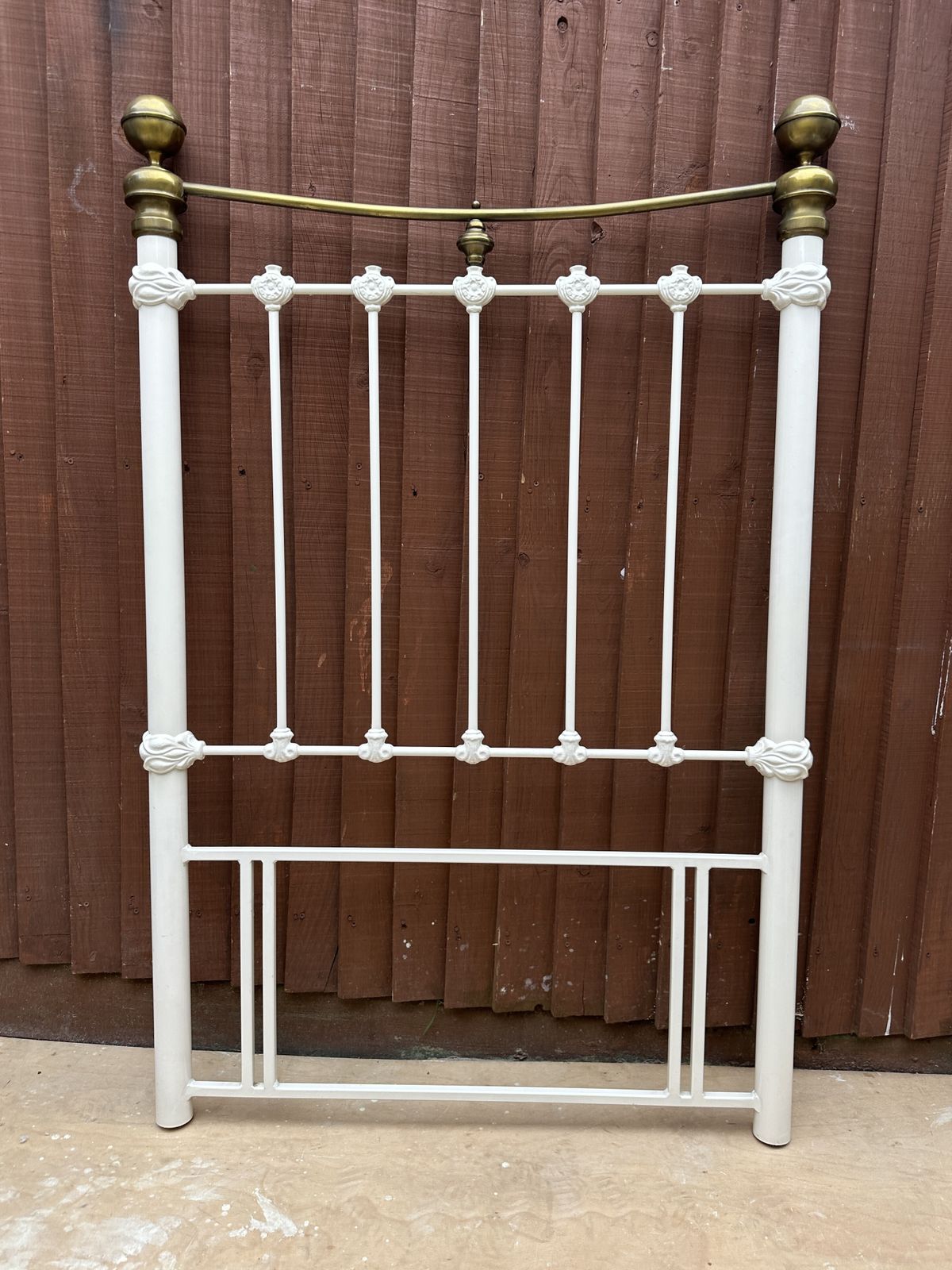 Spectacular Cast Iron & Brass Single Headboard – Great Condition photo furniture