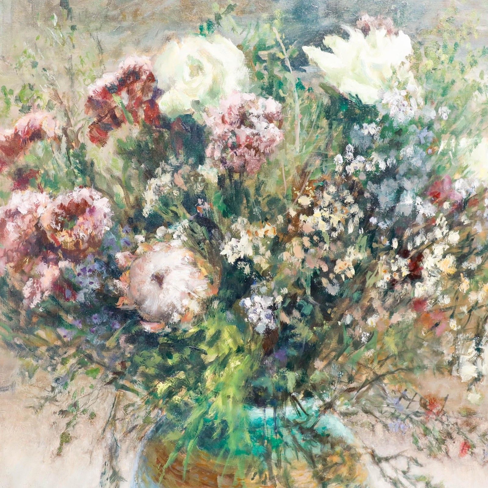 Pauline Plummer (B.1933) 20th Century Oil, The Summer Bouquet photo Art