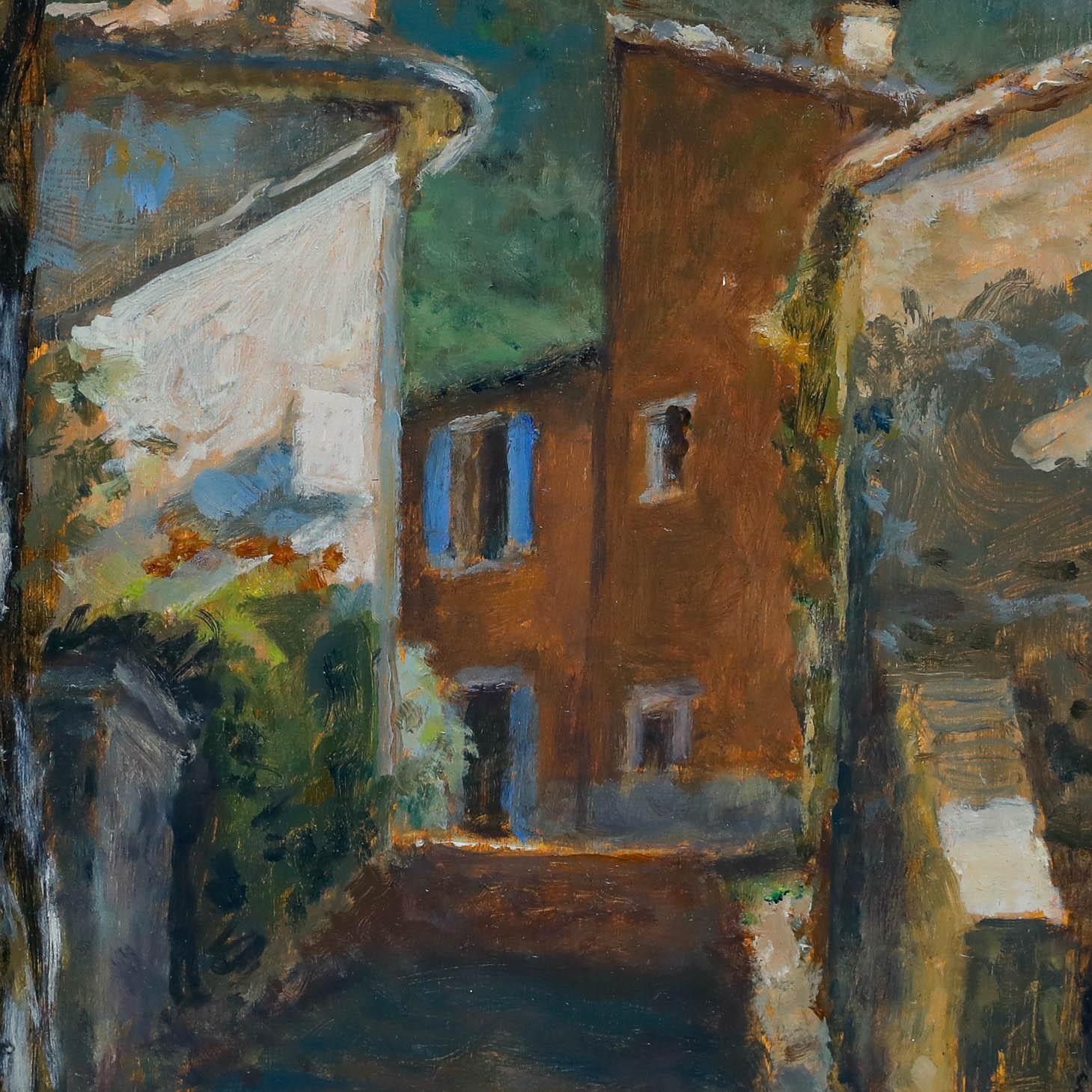 Pauline Plummer (B.1933) Contemporary Oil, The Church At Rustrel, Provence photo Art