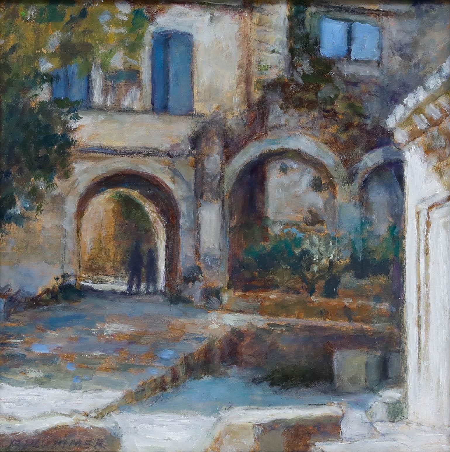 Pauline Plummer (B.1933) Contemporary Oil, Oppede Le Vieux photo furniture
