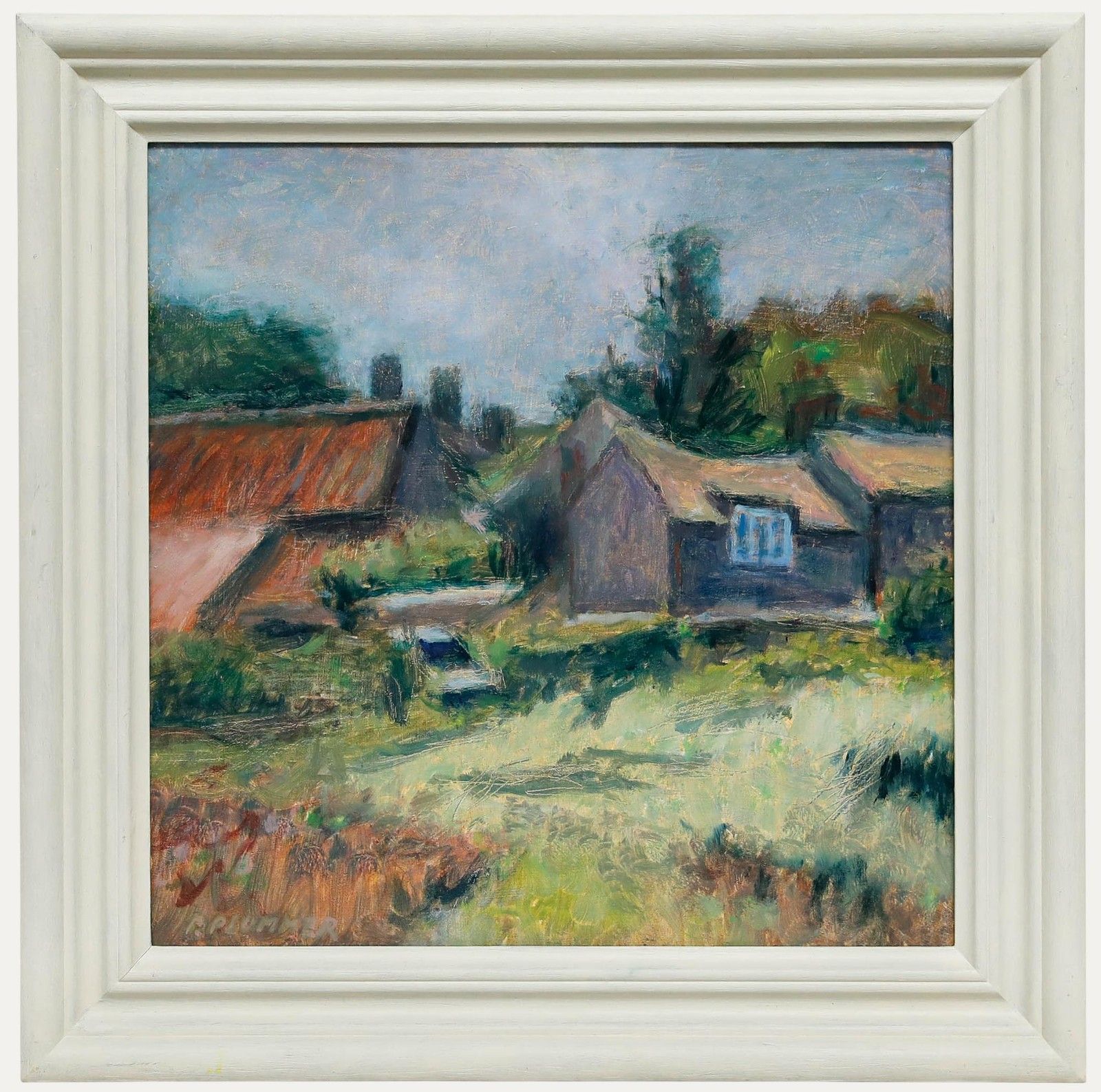 Pauline Plummer (B.1933) Contemporary Oil, A View Of The Farm