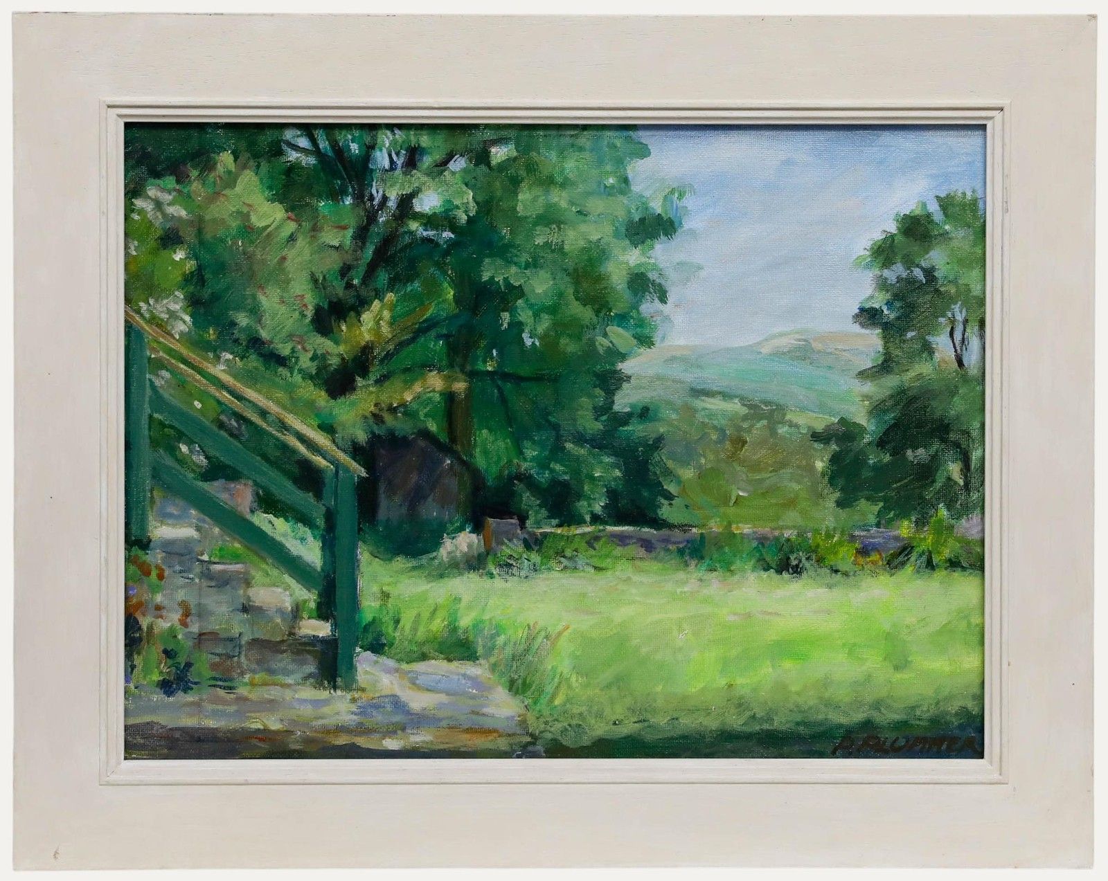 Pauline Plummer (B.1933) 20th Century Oil, Mountains From A Welsh Garden